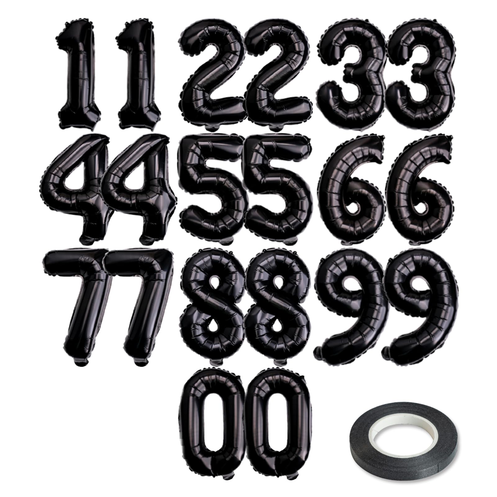20-Piece 16-Inch Foil Number Balloon Set for Parties