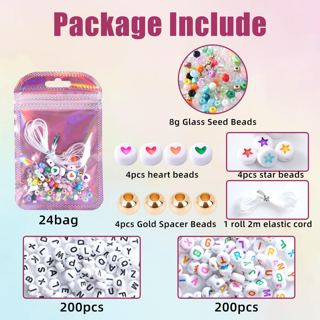 24-Set Friendship Bracelet Making Bead Craft Kit