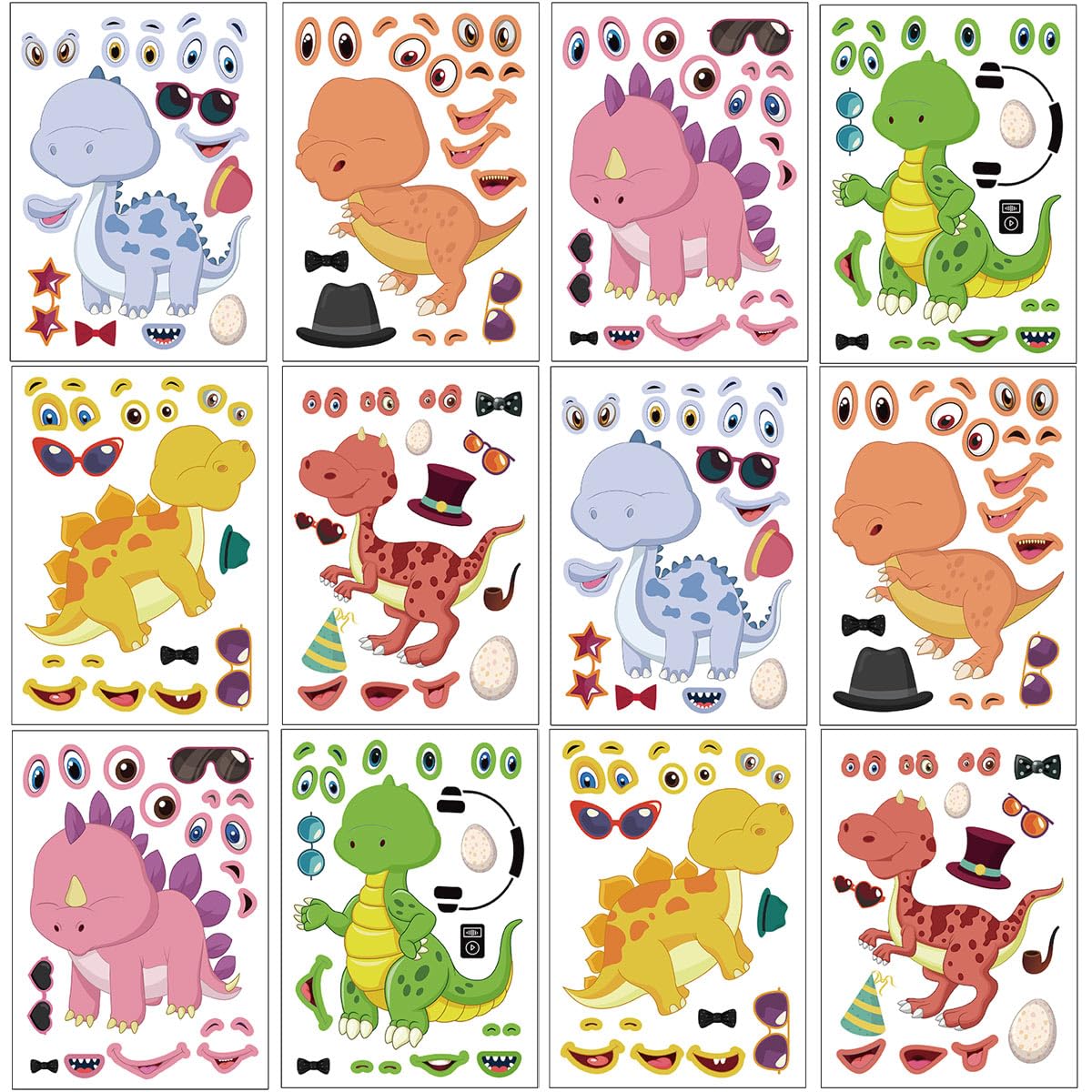 24-Sheet Make-Your-Own Face Sticker Activity Kit