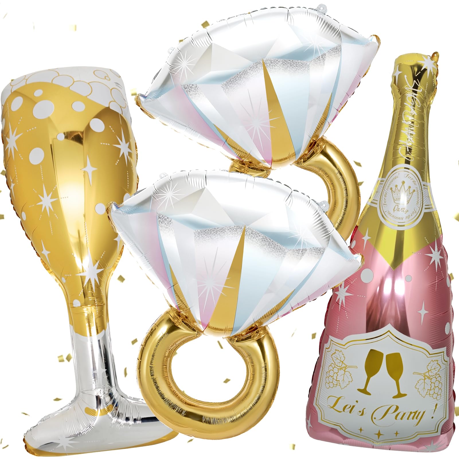 Giant Rose Gold Champagne Bottle Foil Balloon for Parties