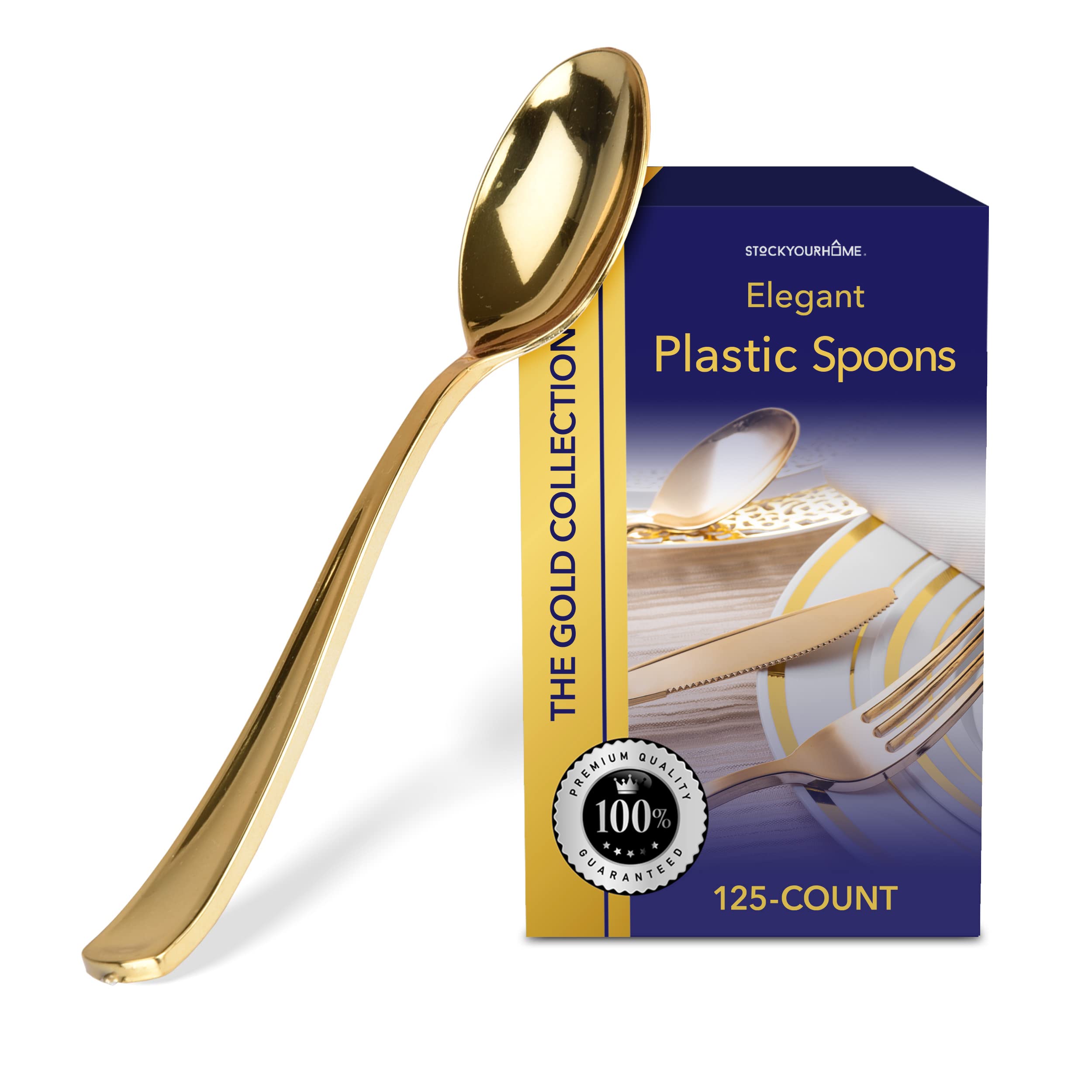 125-Piece Heavy-Duty Disposable Plastic Cutlery Set