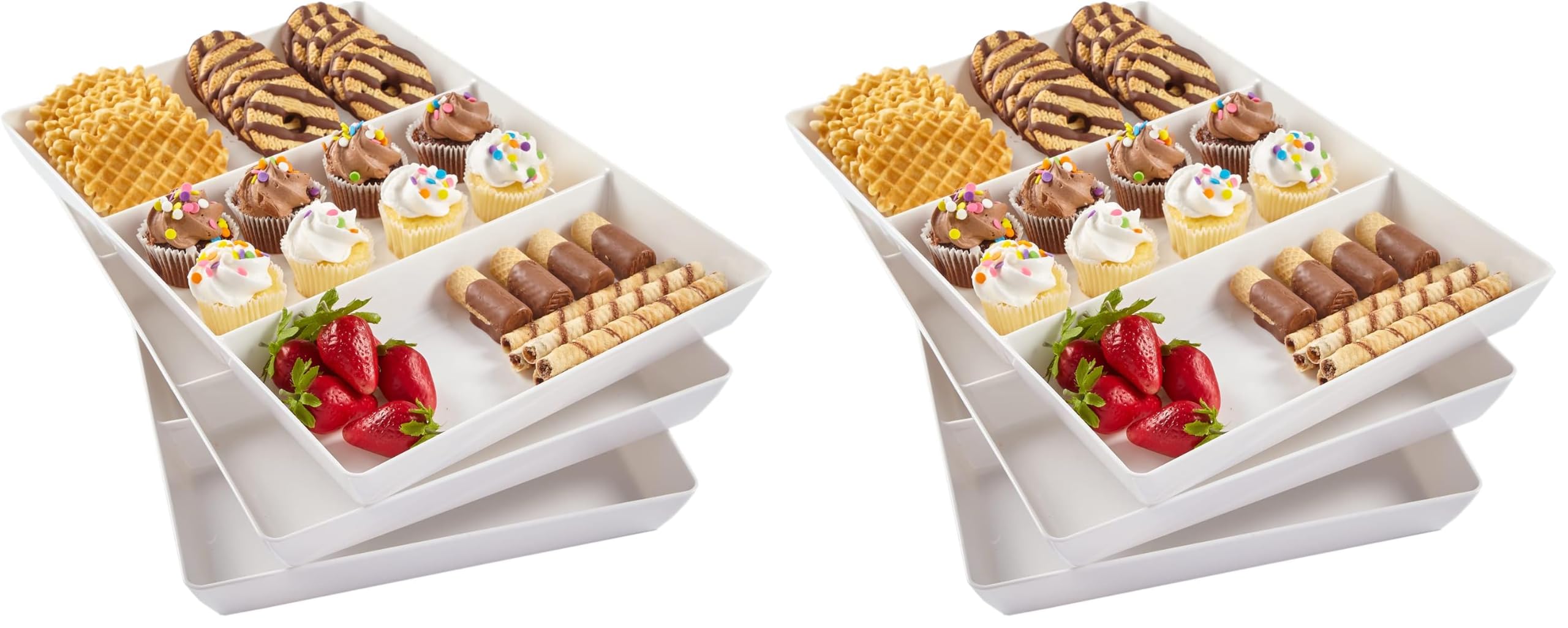 US Acrylic Avant Divided Serving Trays for Parties