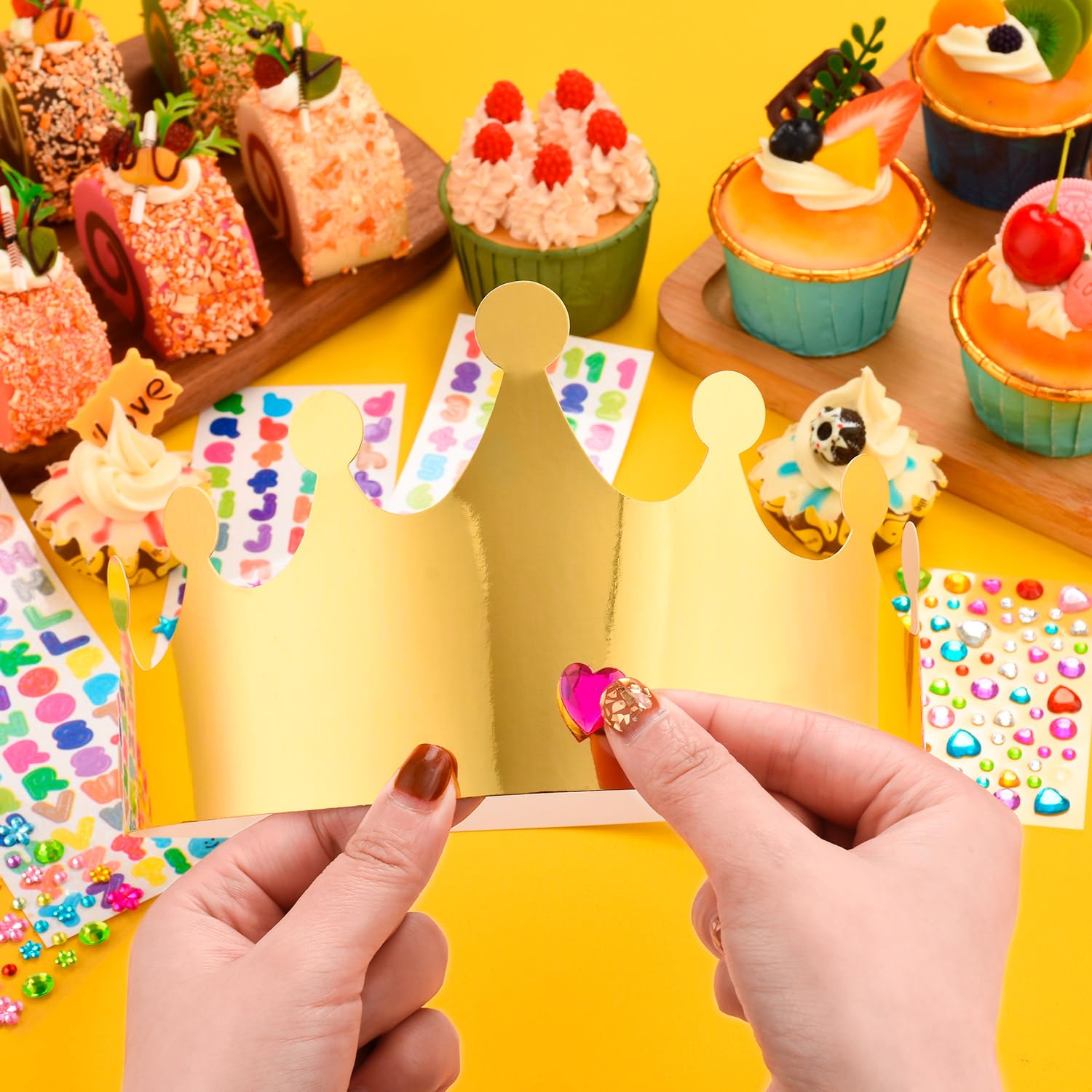 DIY Gold Paper Crown Decorating Craft Kit for Kids