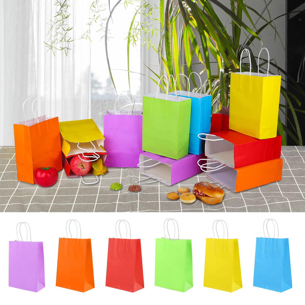 100-Pack Kraft Paper Party Favor Bags with Handles