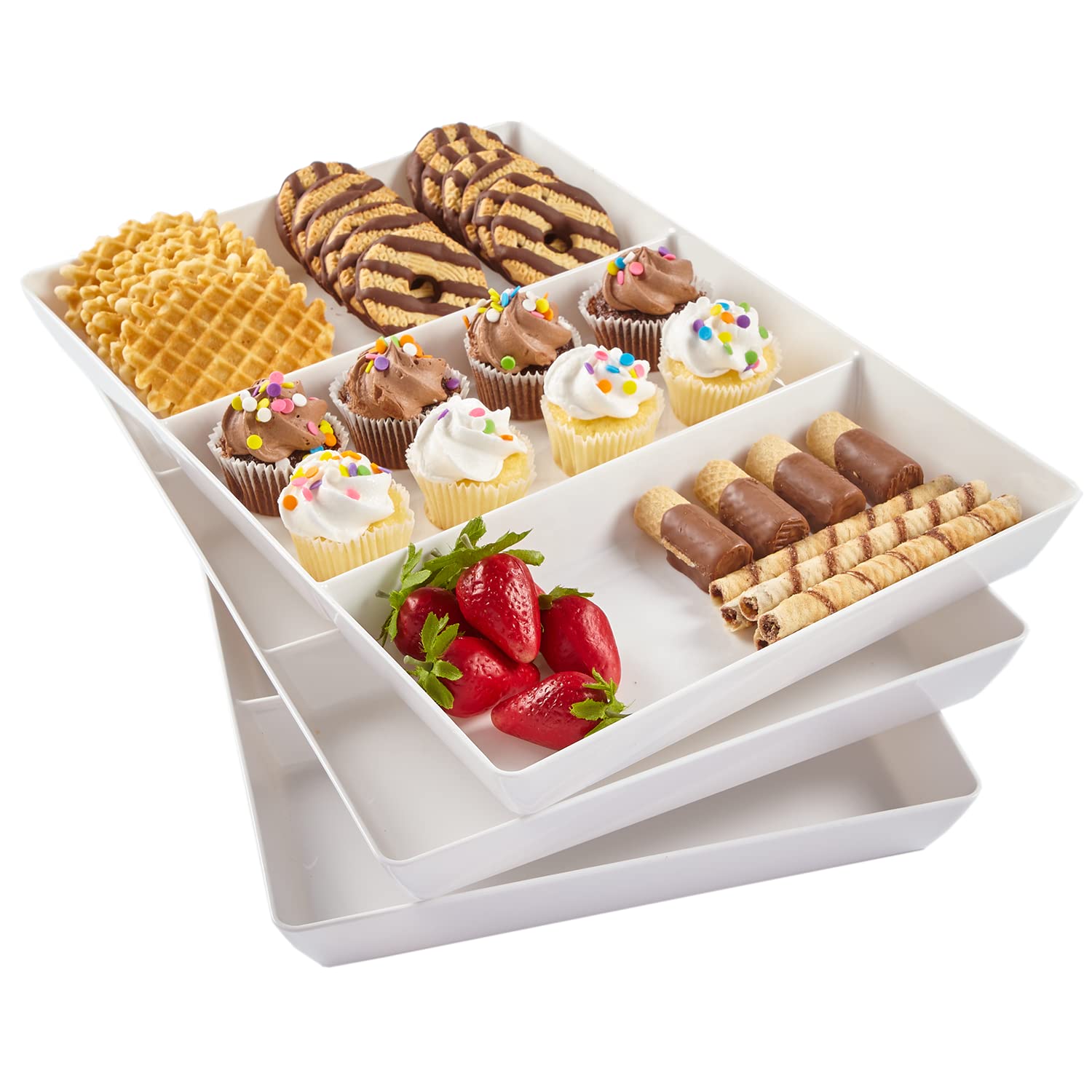 US Acrylic Avant Divided Serving Trays for Parties