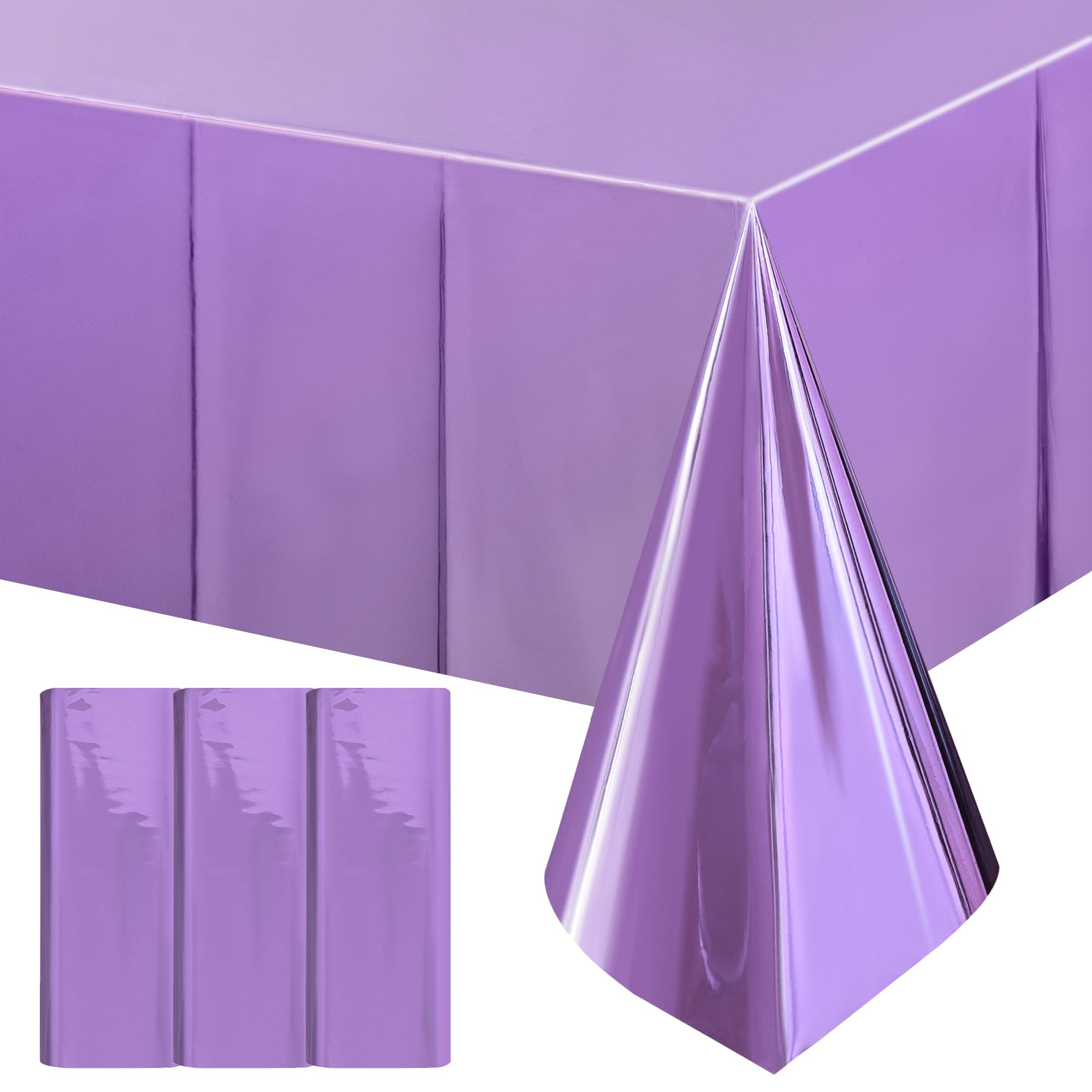 2-Piece Silver Foil Disposable Tablecloth Set for Parties