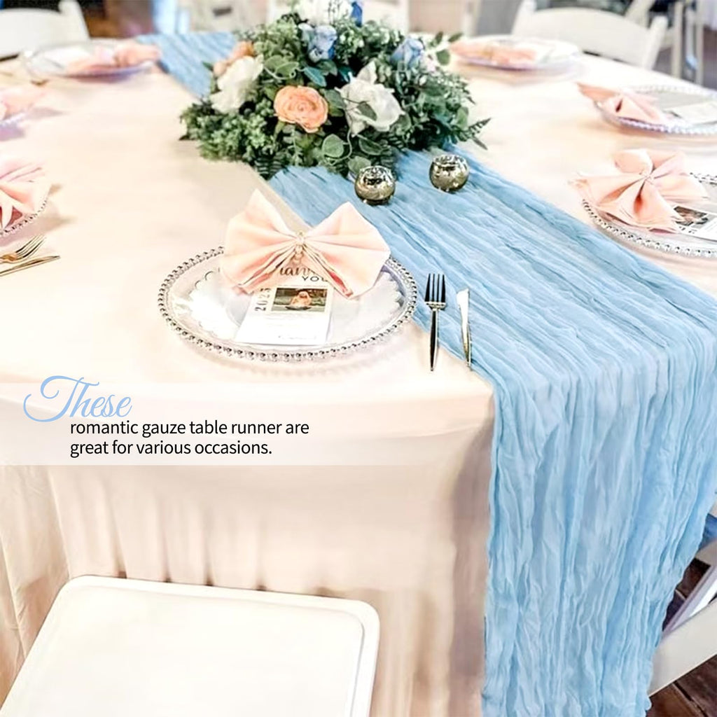 20 x 120-Inch Semi-Sheer Gauze Table Runner