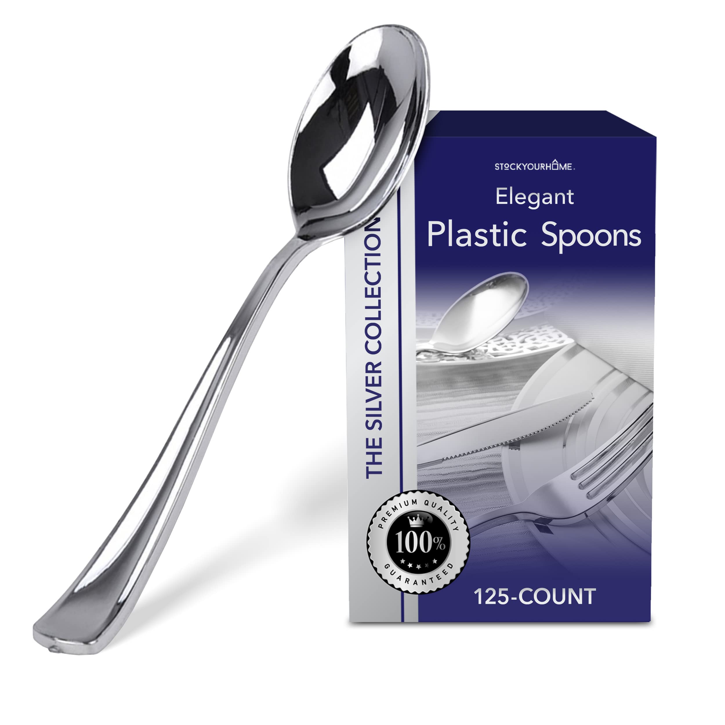 125-Piece Heavy-Duty Disposable Plastic Cutlery Set