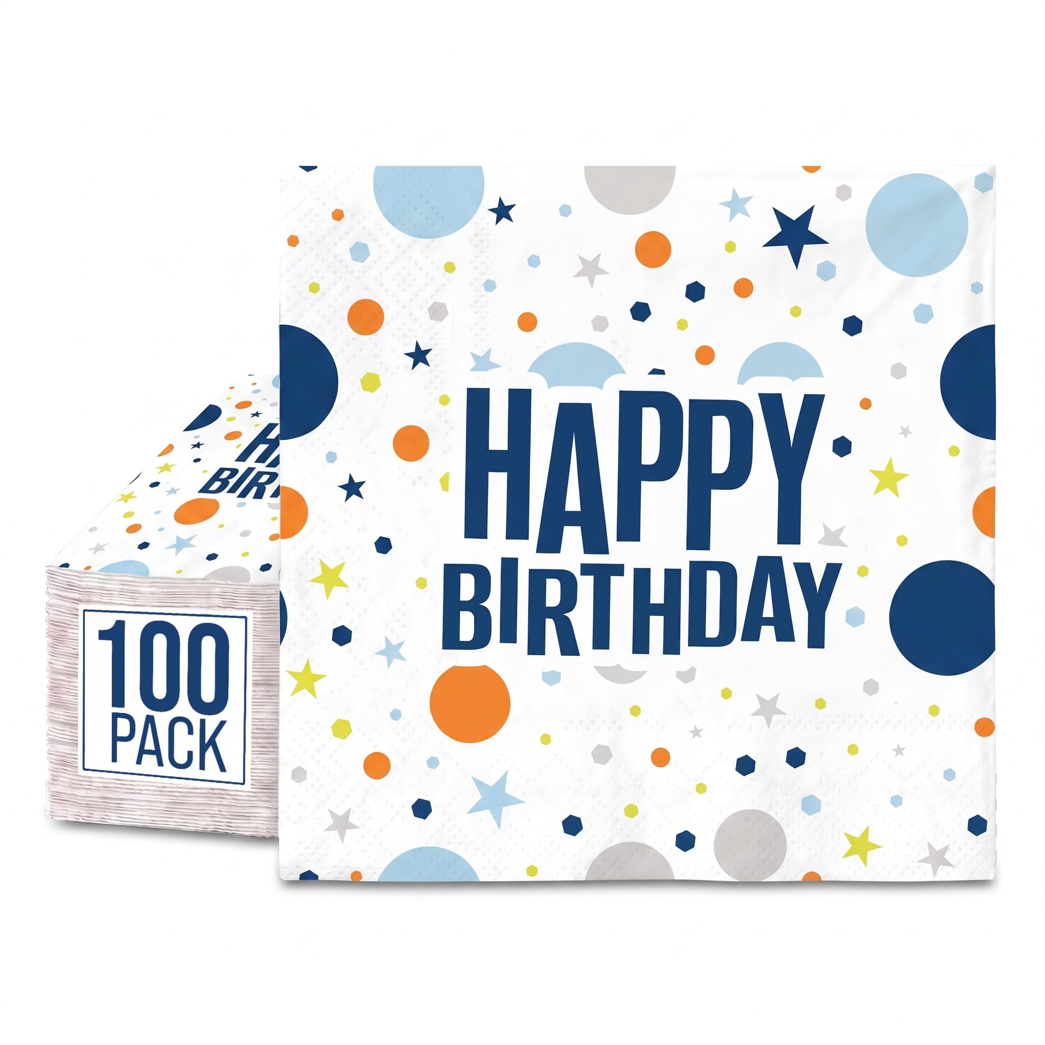 100-Pack 2-Ply Colored Paper Napkins for Parties