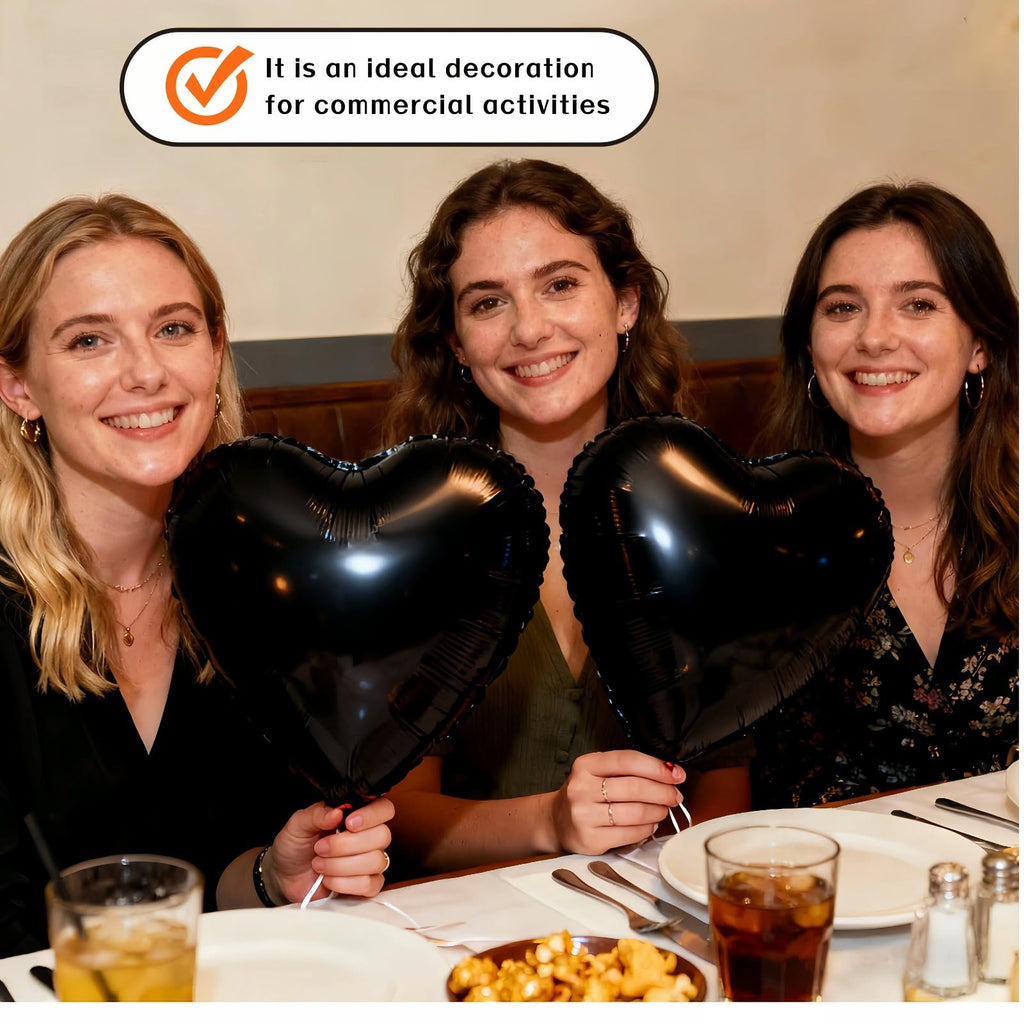 Geettcaifu 12 Pcs 18 Inch Heart Foil Balloons, Mylar Love Heart Helium Balloons for Wedding, Birthday Party, Valentines Day, Engagement Anniversary Party, Baby Shower Decorations