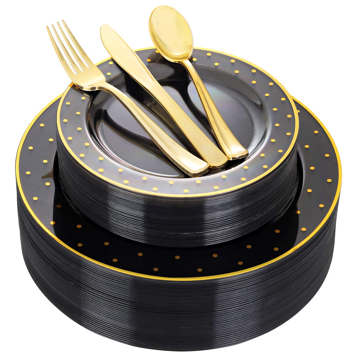 150-Piece Disposable Plastic Plate Set for Parties