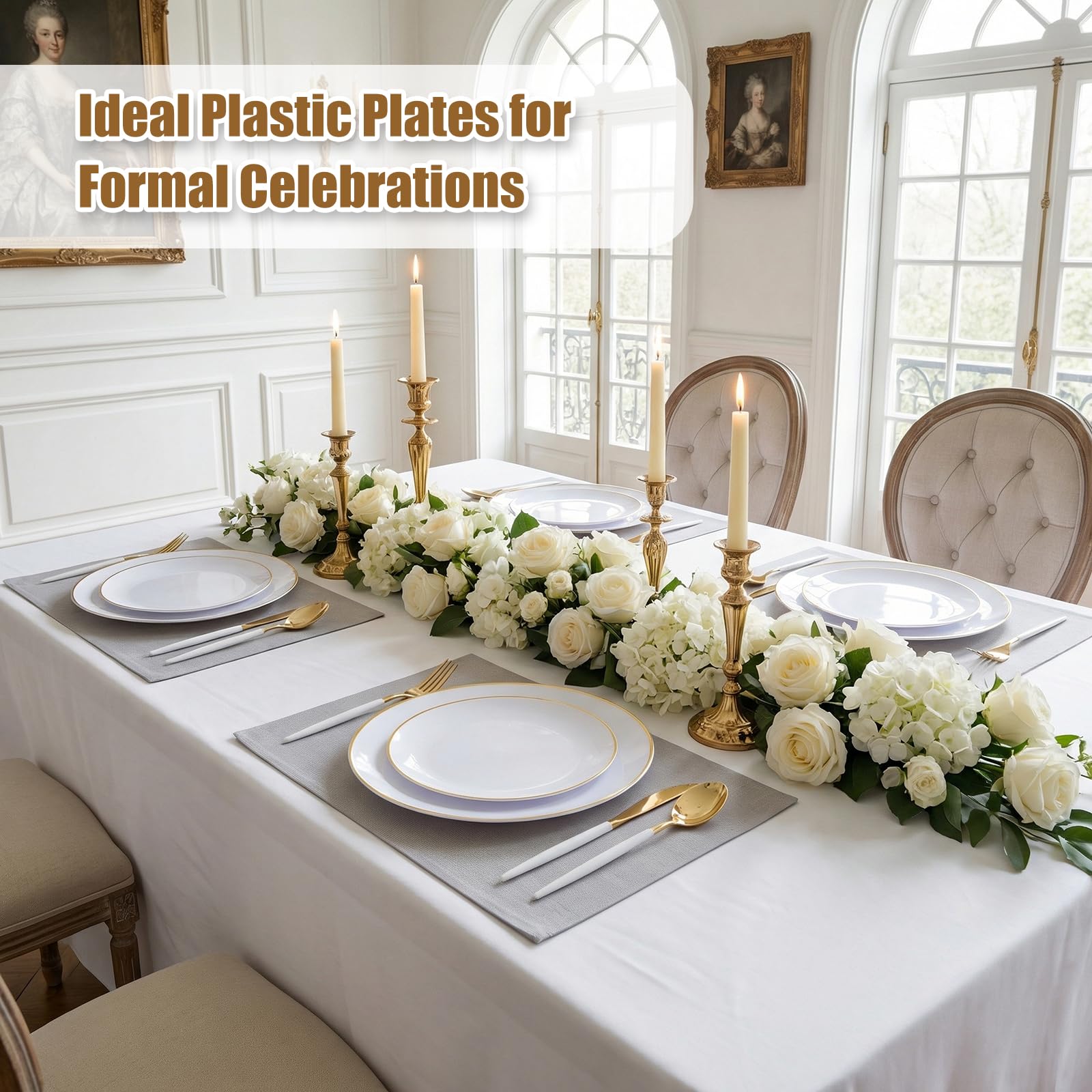 150-Piece Disposable Plastic Plate Set for Parties