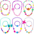 6-Piece Colorful Bead Necklace & Bracelet Jewelry Set