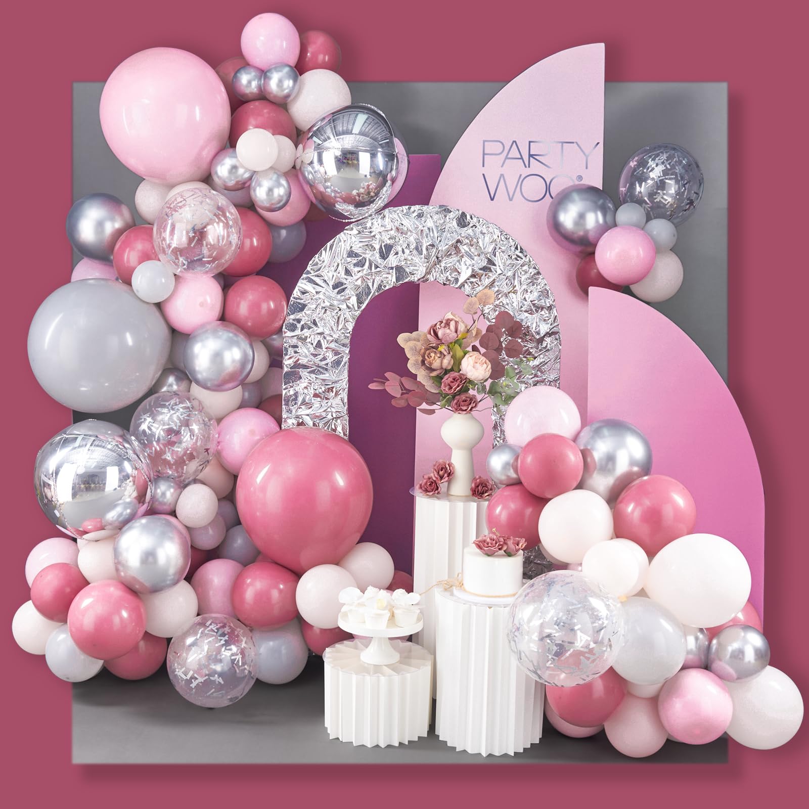 142-Piece Assorted Balloon Garland Kit for Parties