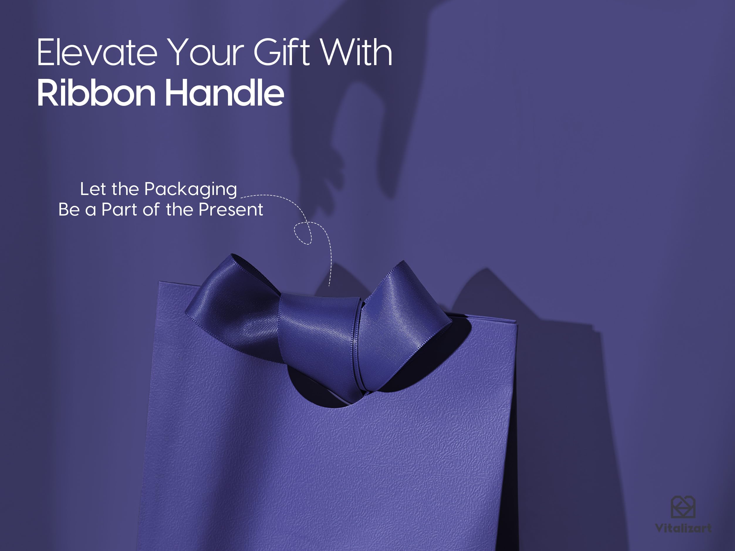 Vertical Paper Gift Bags with Ribbon Handles