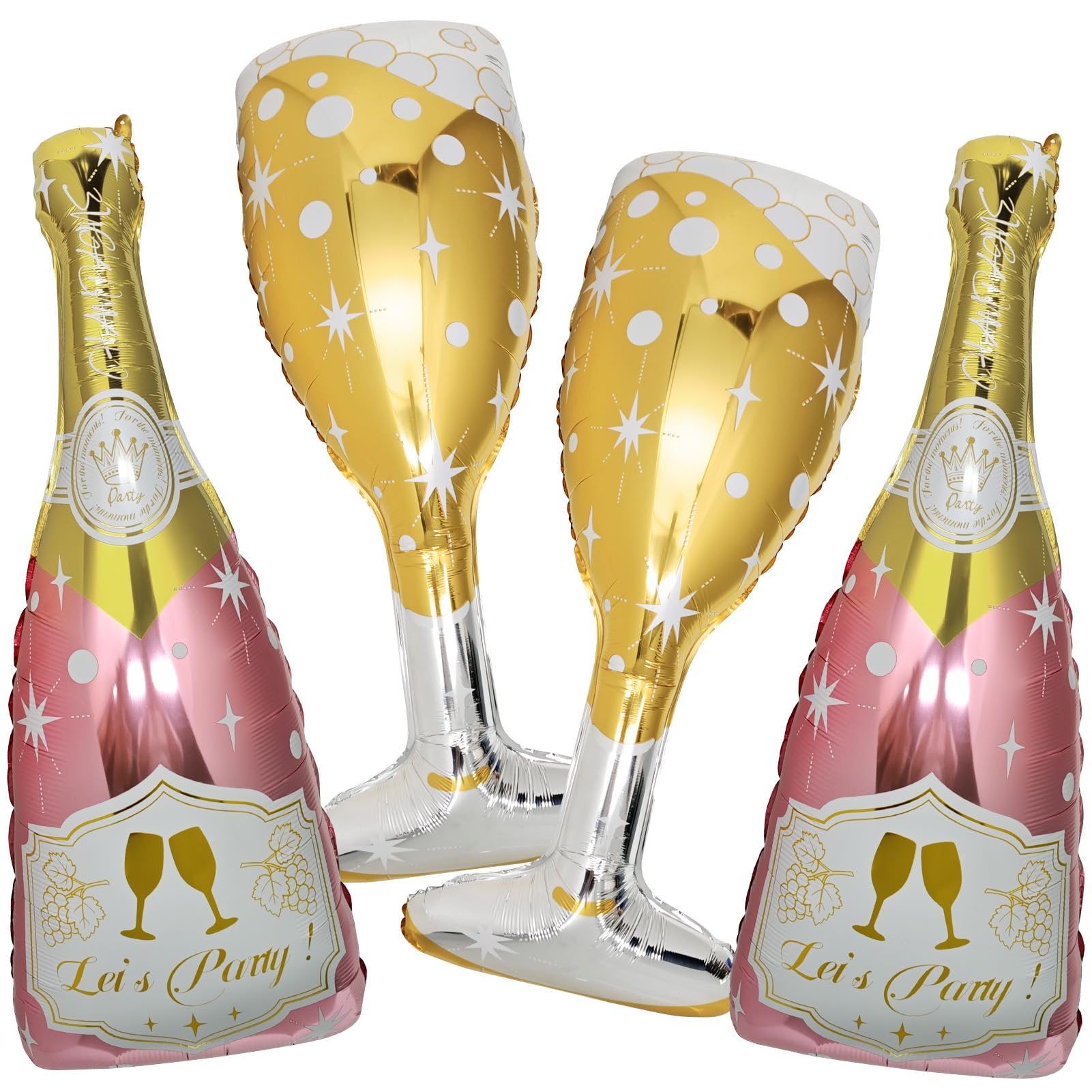Giant Rose Gold Champagne Bottle Foil Balloon for Parties