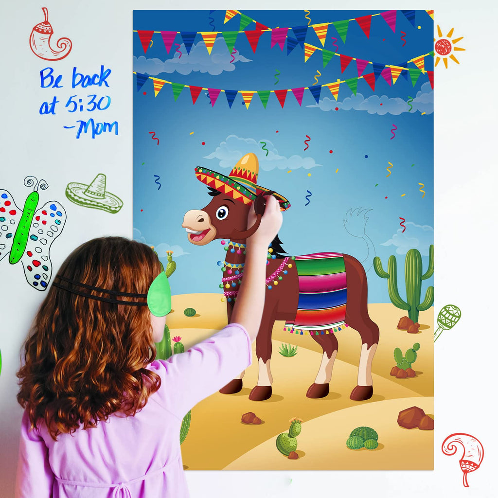 Pin the Tail on the Donkey Party Game with 50 Tails