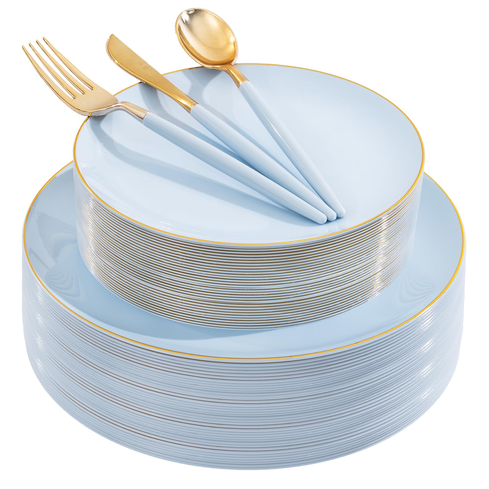 150-Piece Disposable Plastic Plate Set for Parties