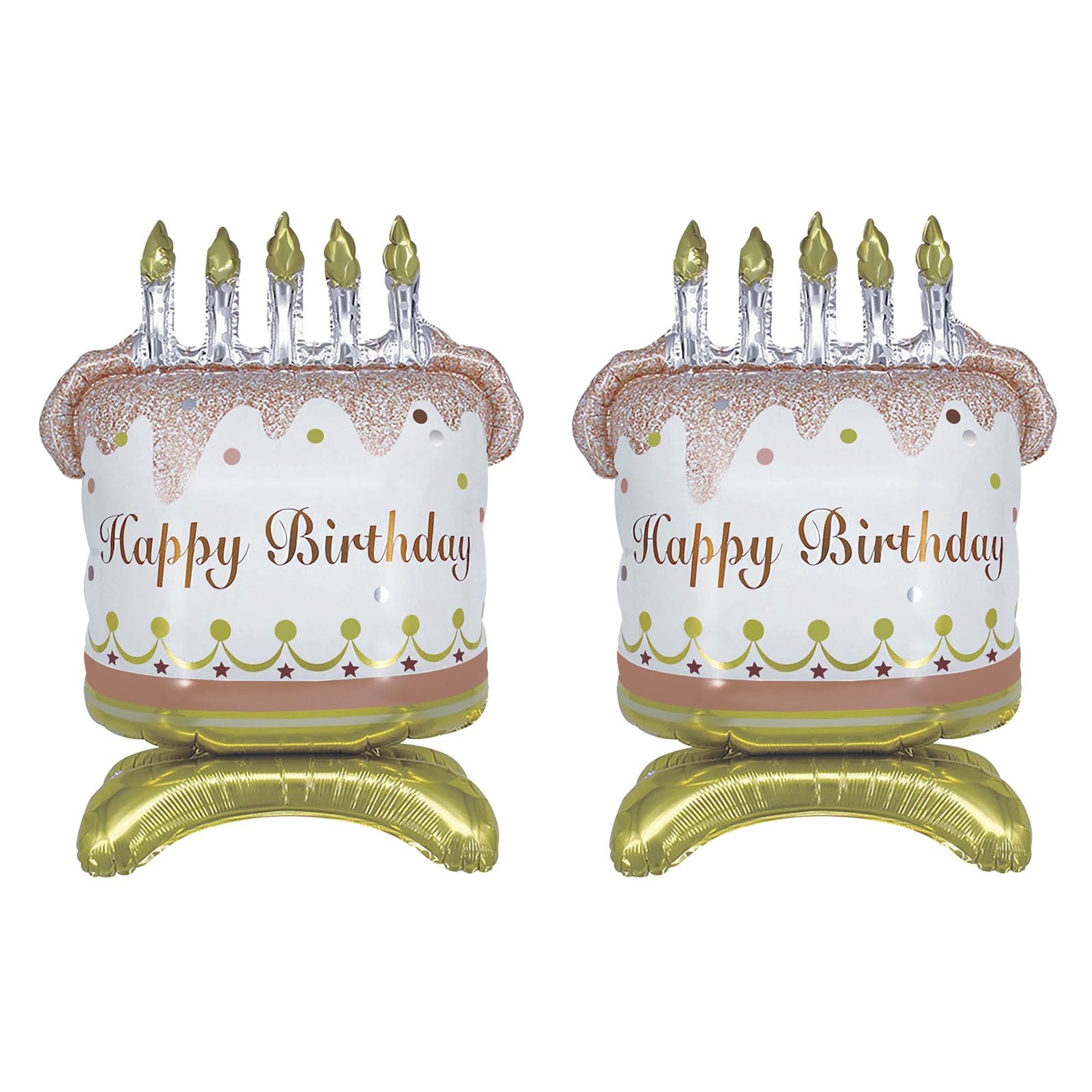 Happy Birthday Foil Balloons, Self-Standing Birthday Cake Balloon