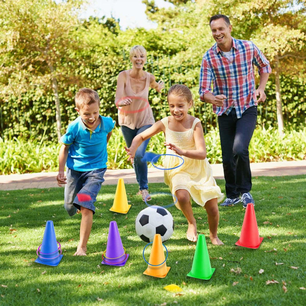 26-Piece Colorful Cone & Ring Toss Outdoor Game Set
