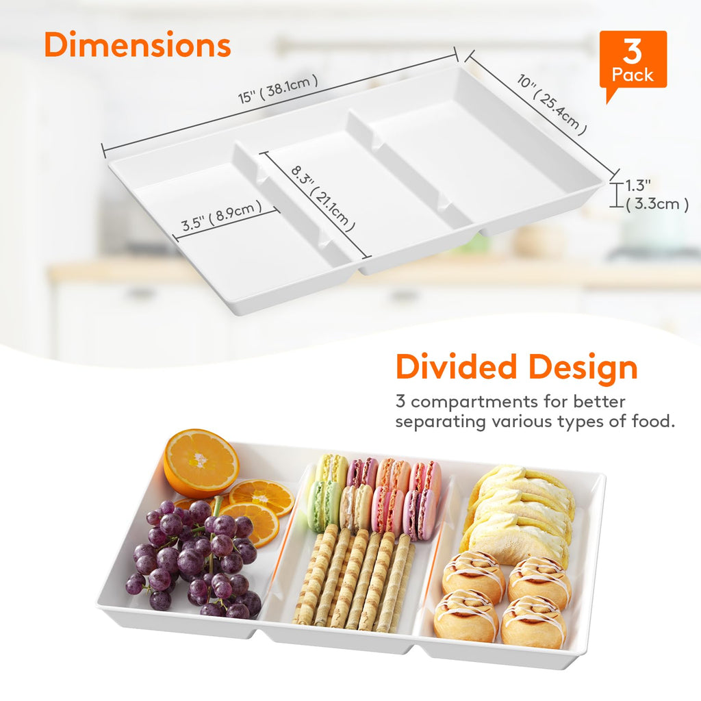 Reusable Divided Serving Tray for Snacks & Desserts