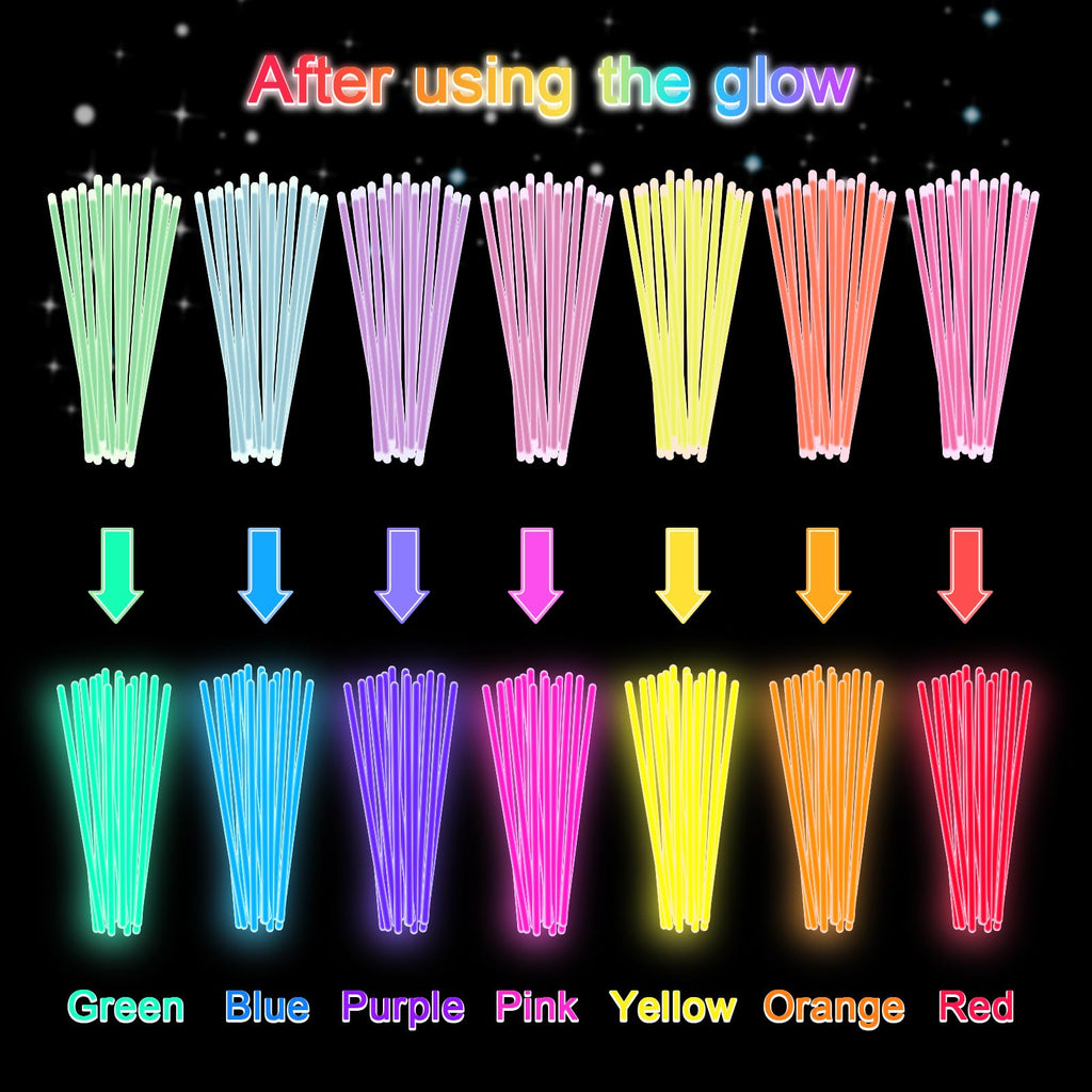 Bulk Glow Sticks Party Favors with Bracelet Connectors