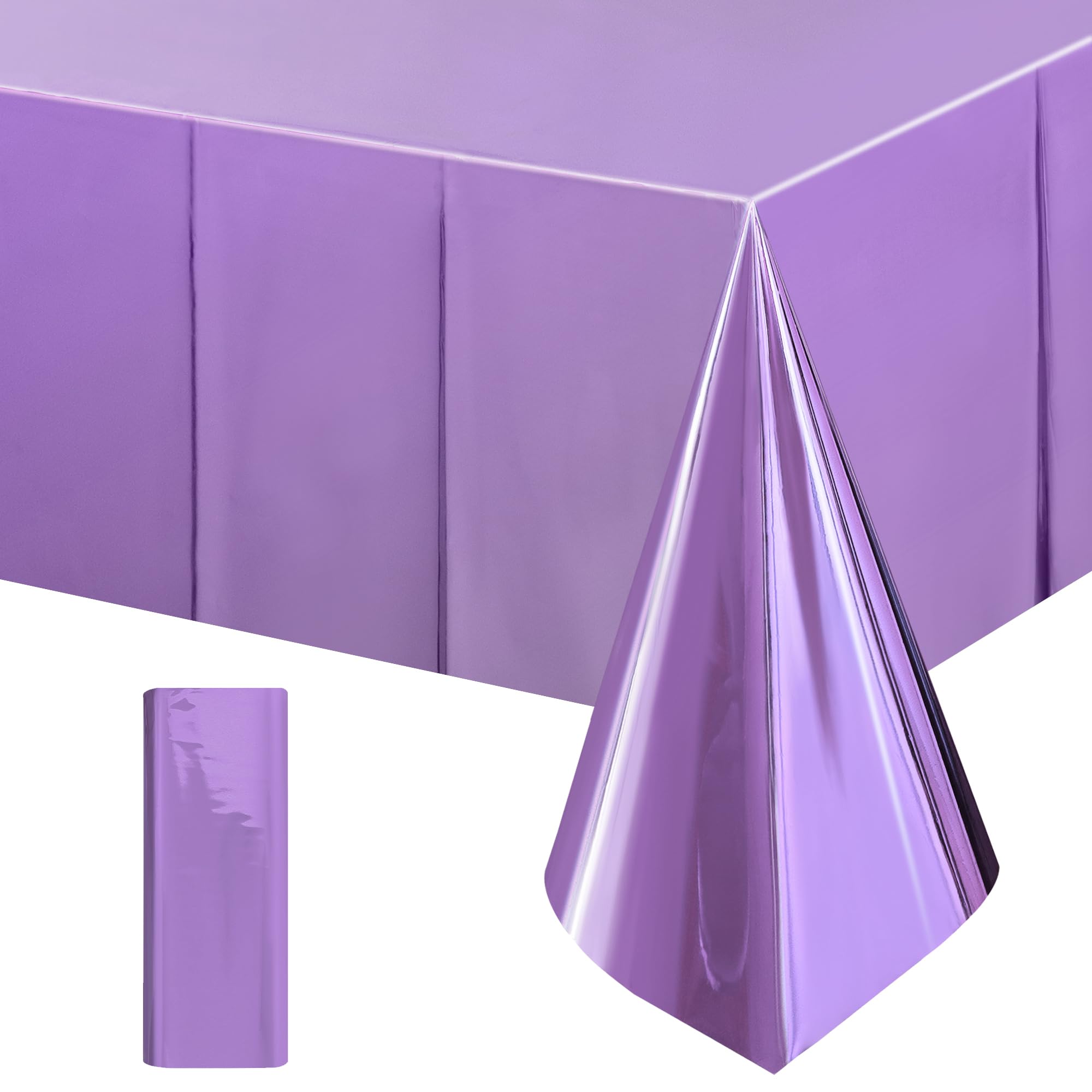 2-Piece Silver Foil Disposable Tablecloth Set for Parties