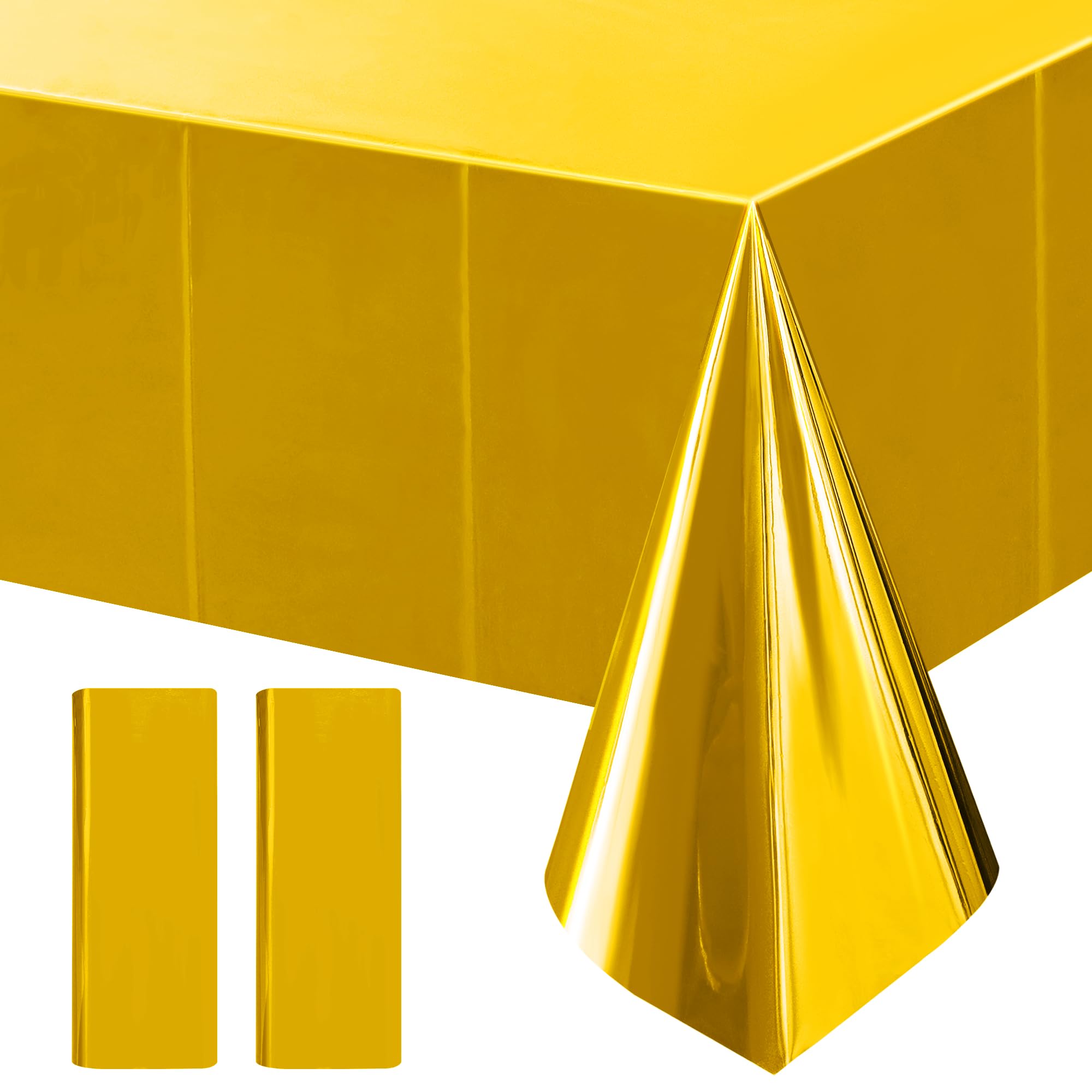 2-Piece Silver Foil Disposable Tablecloth Set for Parties