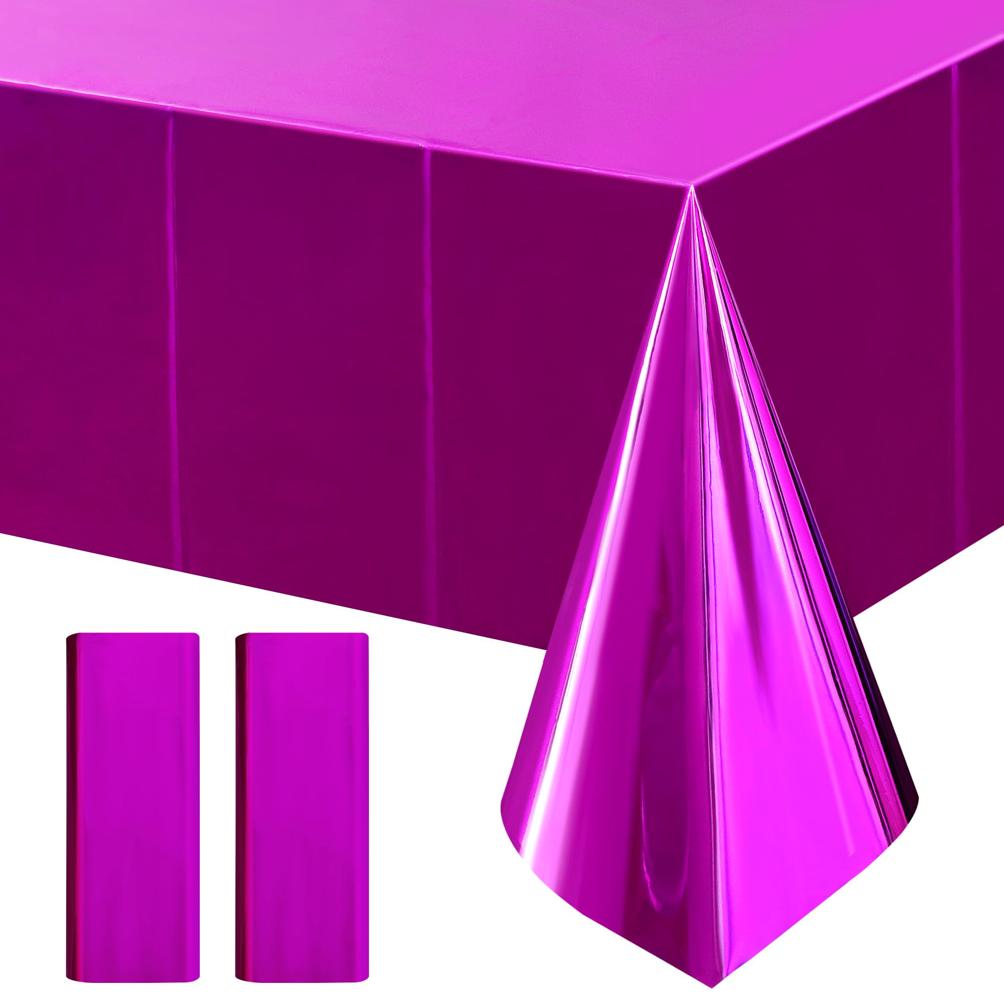 2-Piece Silver Foil Disposable Tablecloth Set for Parties