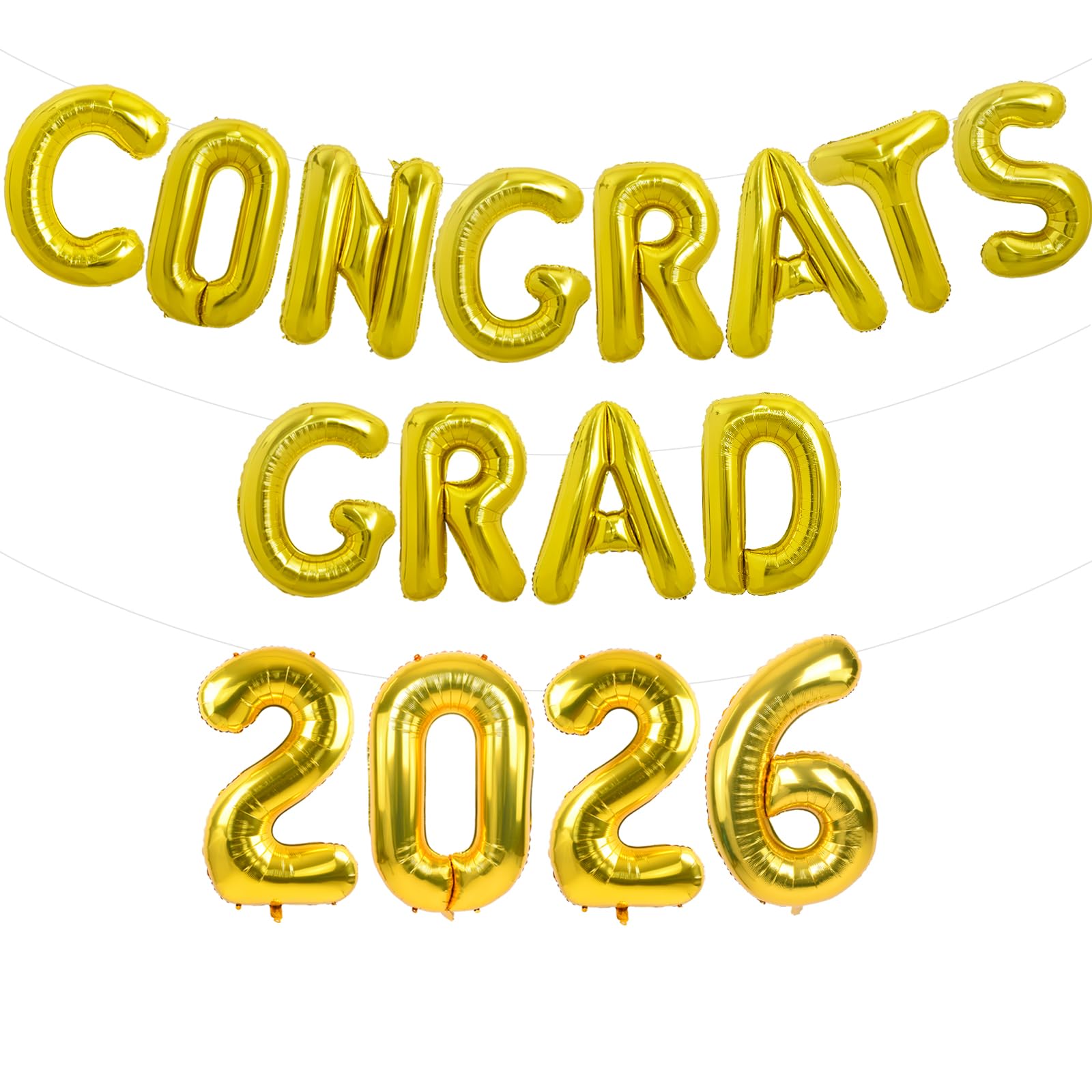 40-Inch Large Gold Letter & Number Foil Balloons