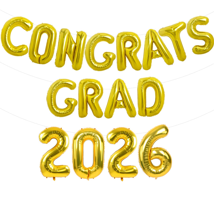 40-Inch Large Gold Letter & Number Foil Balloons