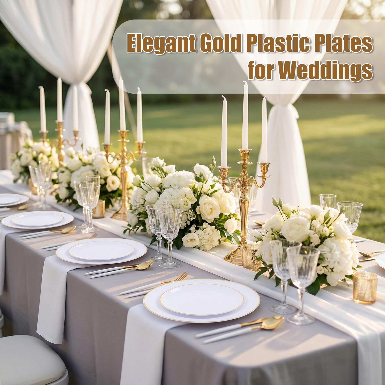 150-Piece Disposable Plastic Plate Set for Parties