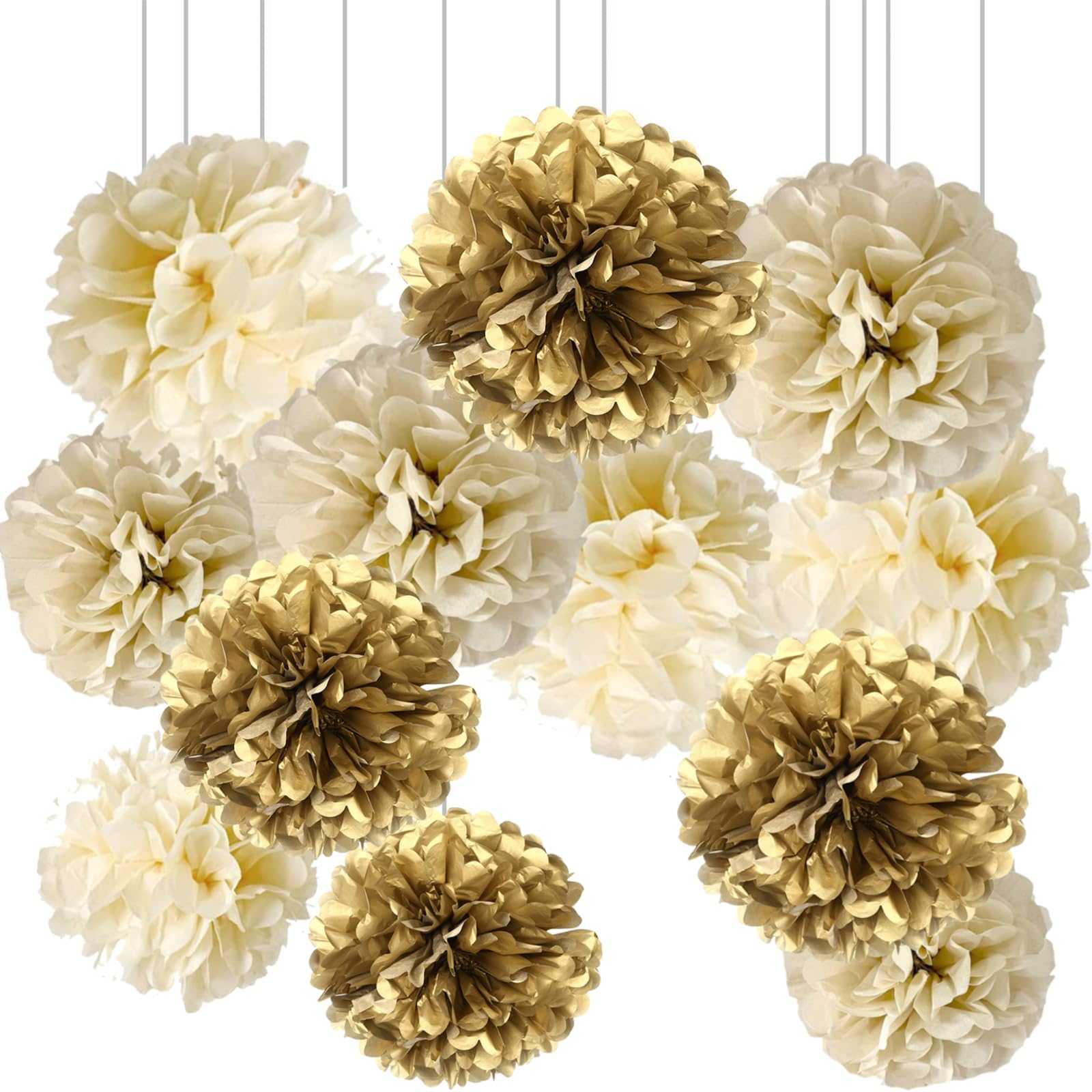 Hanging Tissue Paper Pom Pom Decorations for Parties