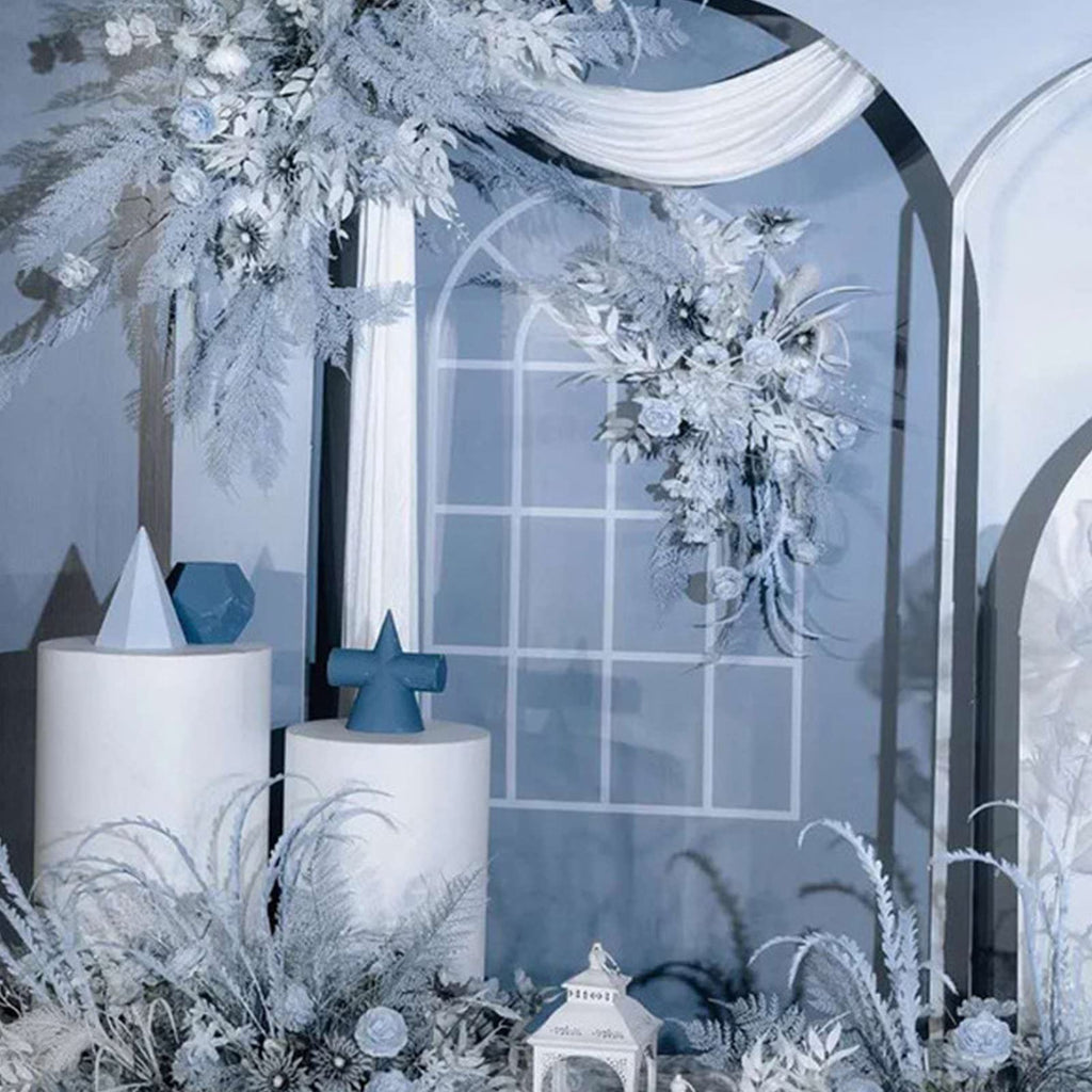 GFAZXDS Wedding Ceremony Backdrop Stand Kit-2 Pcs Reusable Metal Black Bracket,Balloon Arch Frame,Outdoor/Indoor Garden Plants Decoration Stand For Weddin,Birthday Party,Size:7.2x3.Ft&5.9x2.Ft