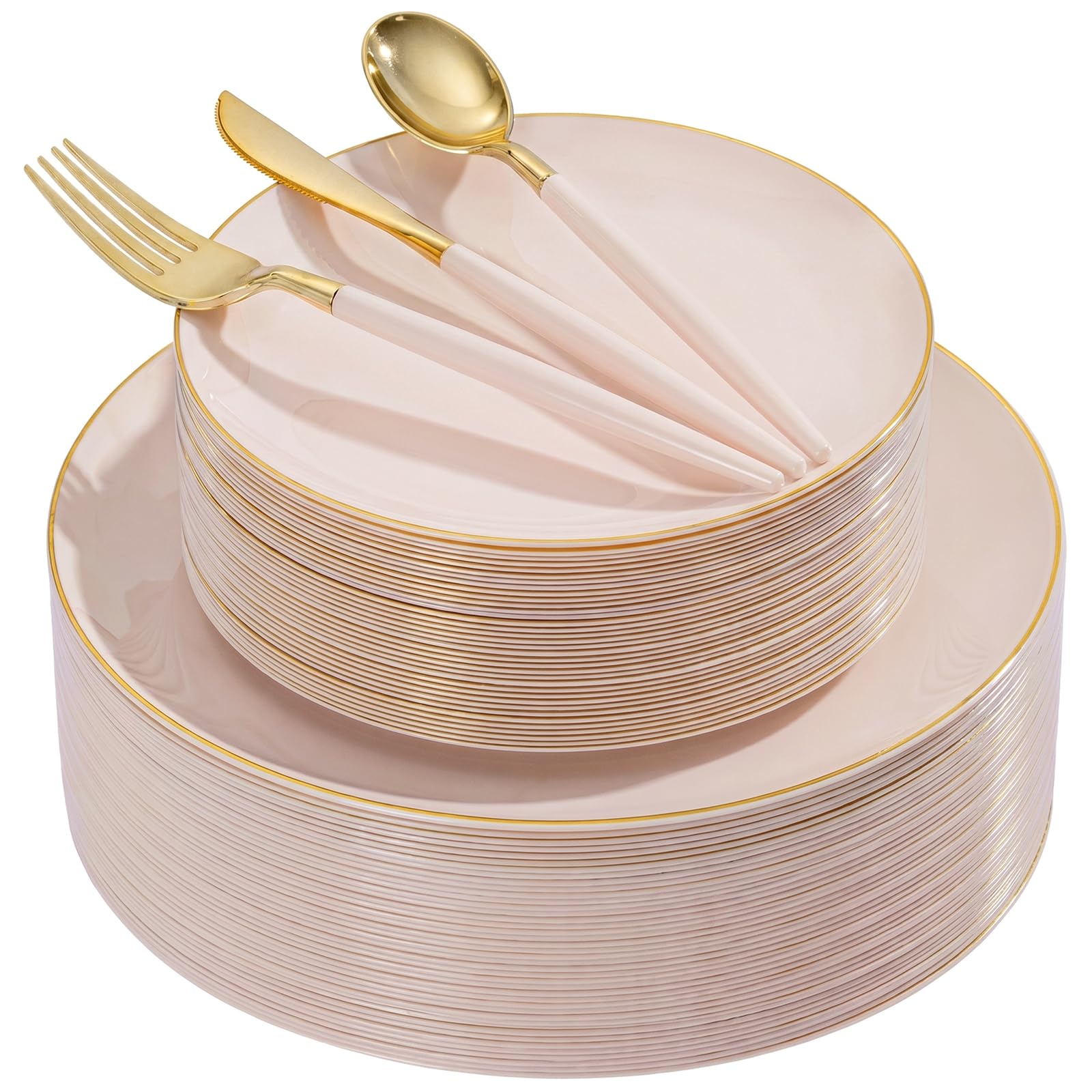 150-Piece Disposable Plastic Plate Set for Parties