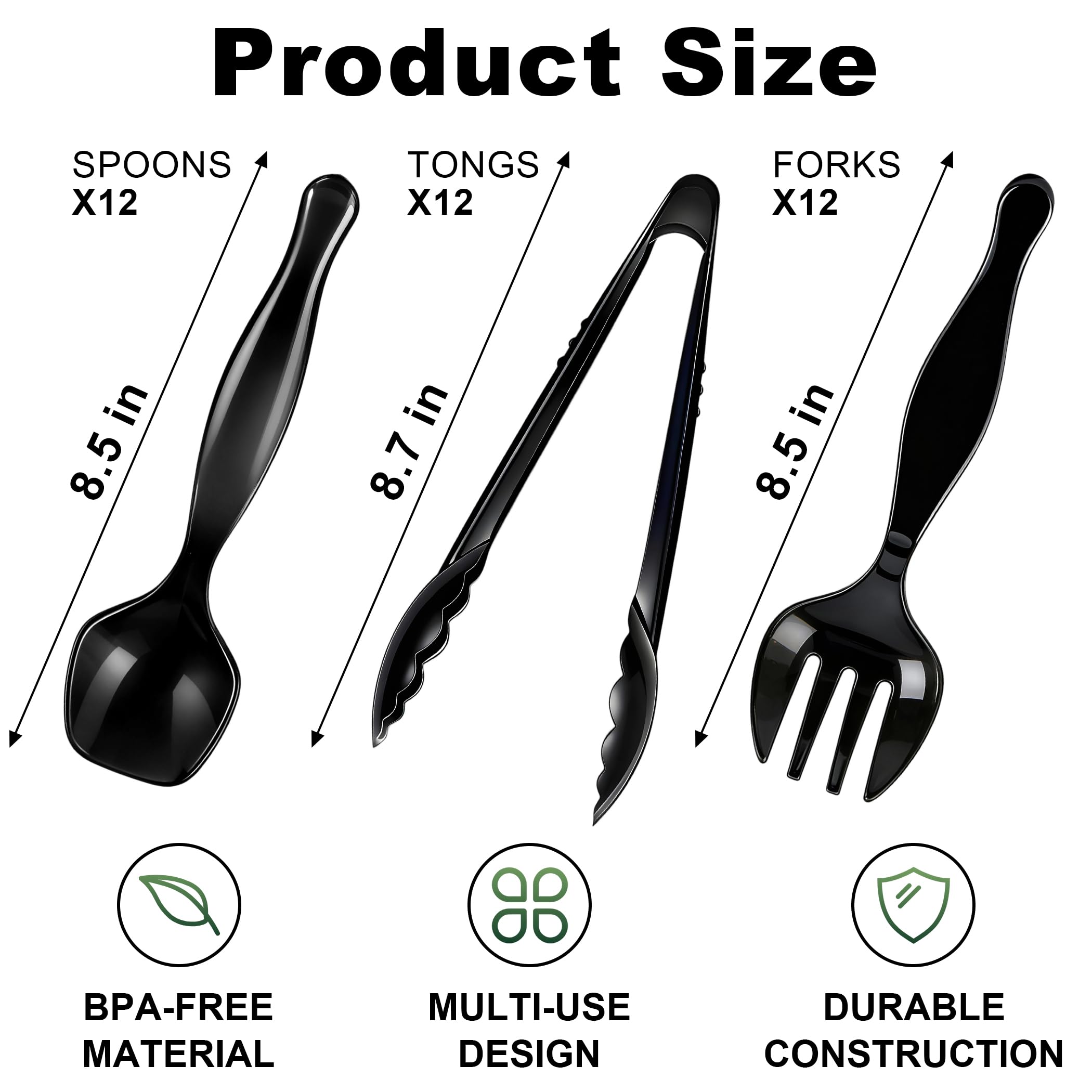 Heavy-Duty Disposable Serving Utensil Set for Buffets