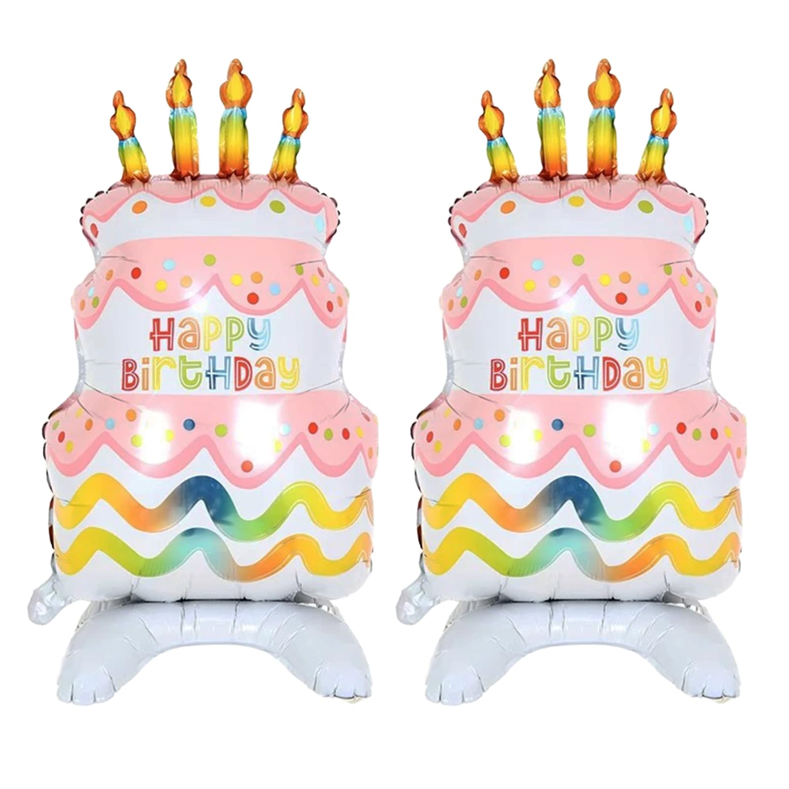Self-Standing Happy Birthday Cake Foil Balloon Decoration