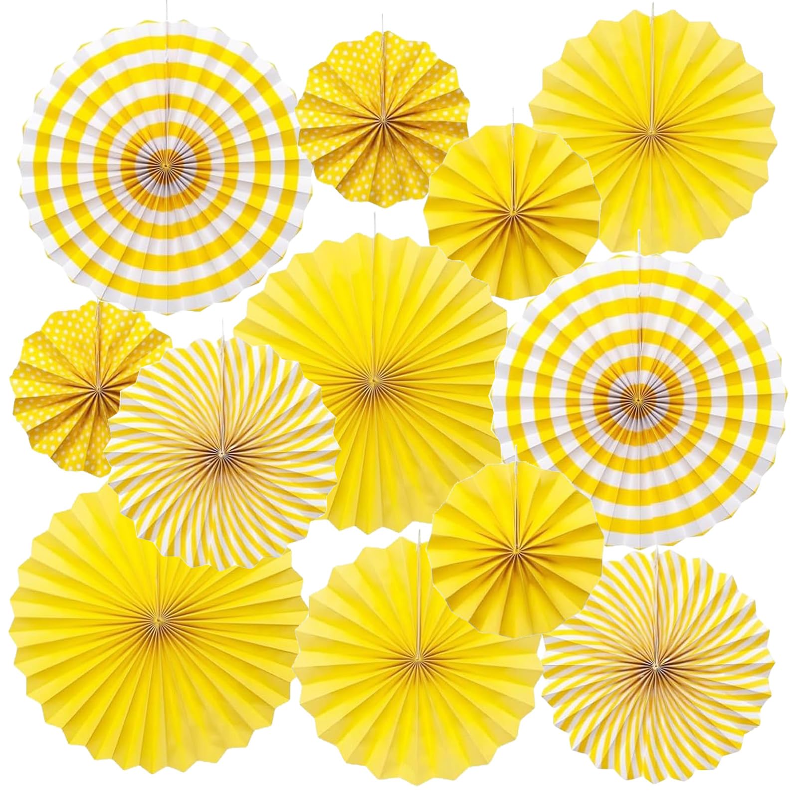 12-Piece Hanging Paper Fan Decoration Set for Parties