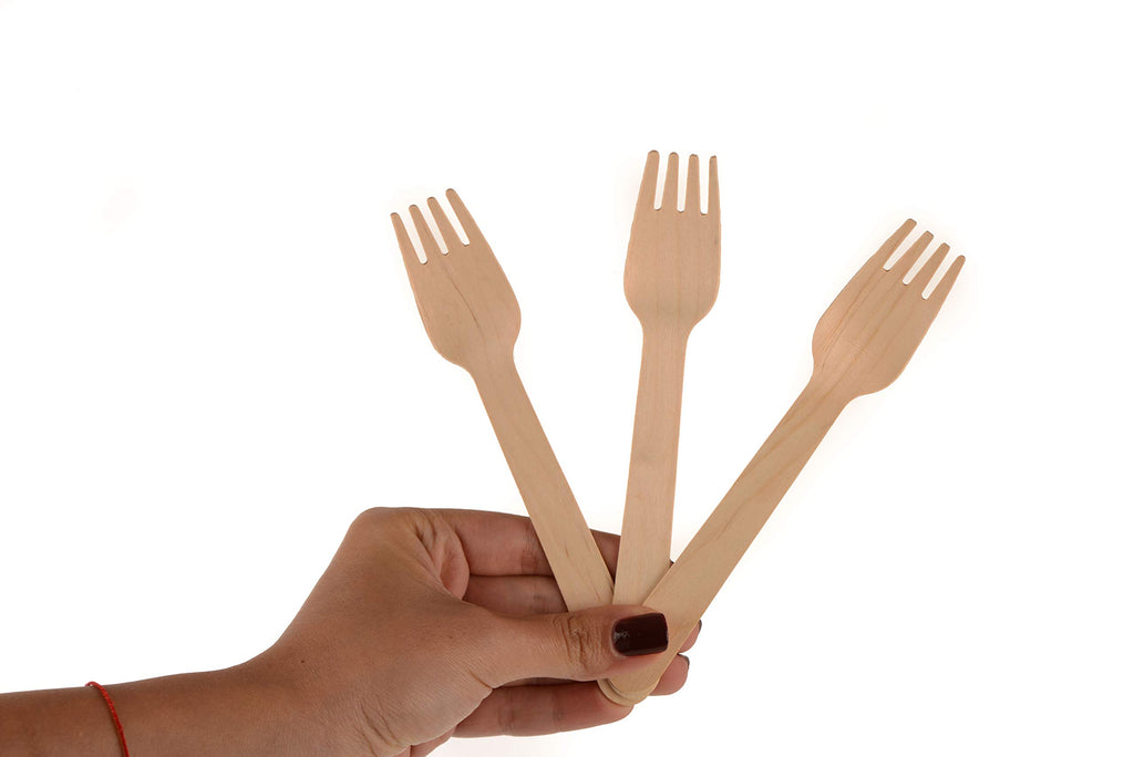 4000-Piece Compostable Wooden Cutlery Set, 3-in-1