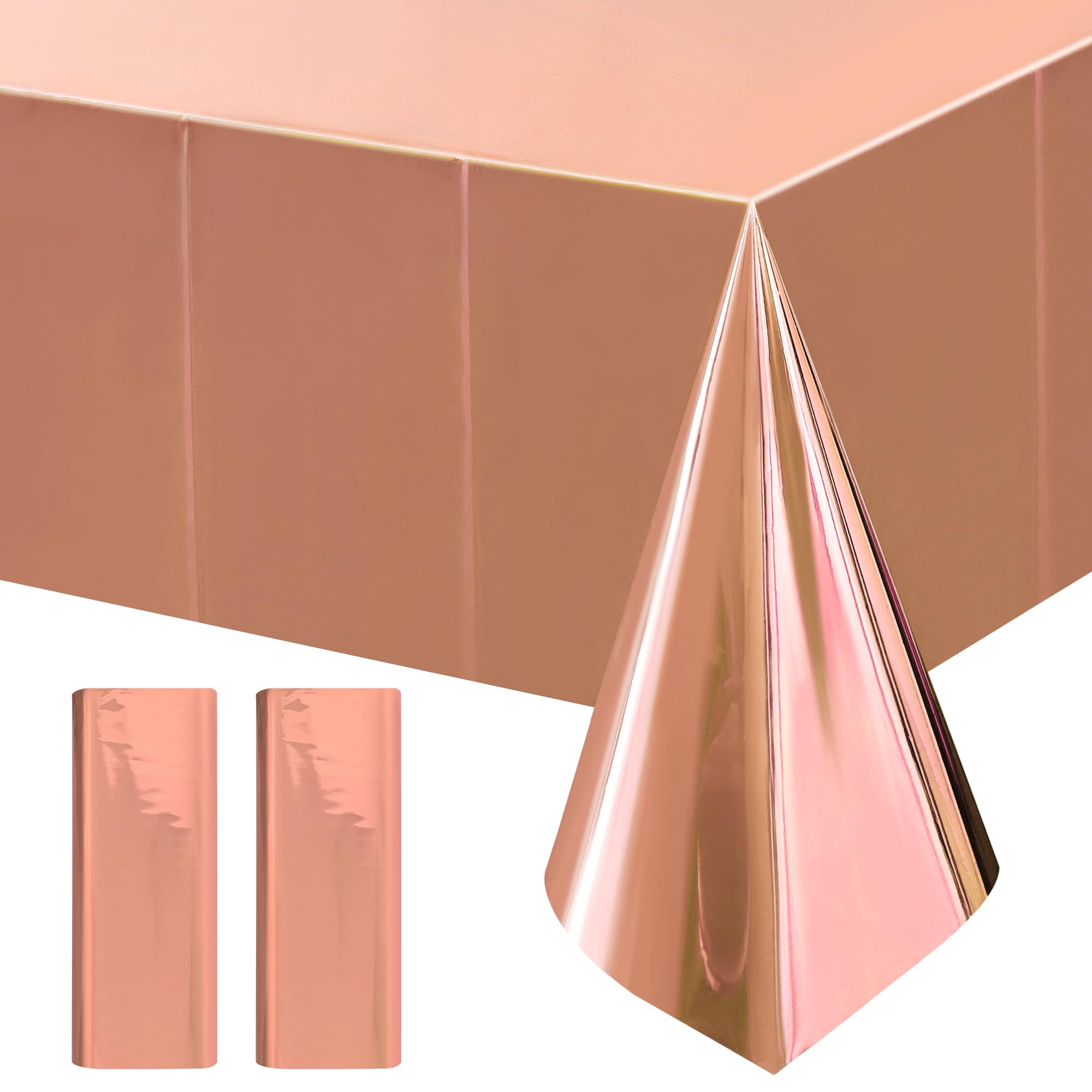 2-Piece Silver Foil Disposable Tablecloth Set for Parties