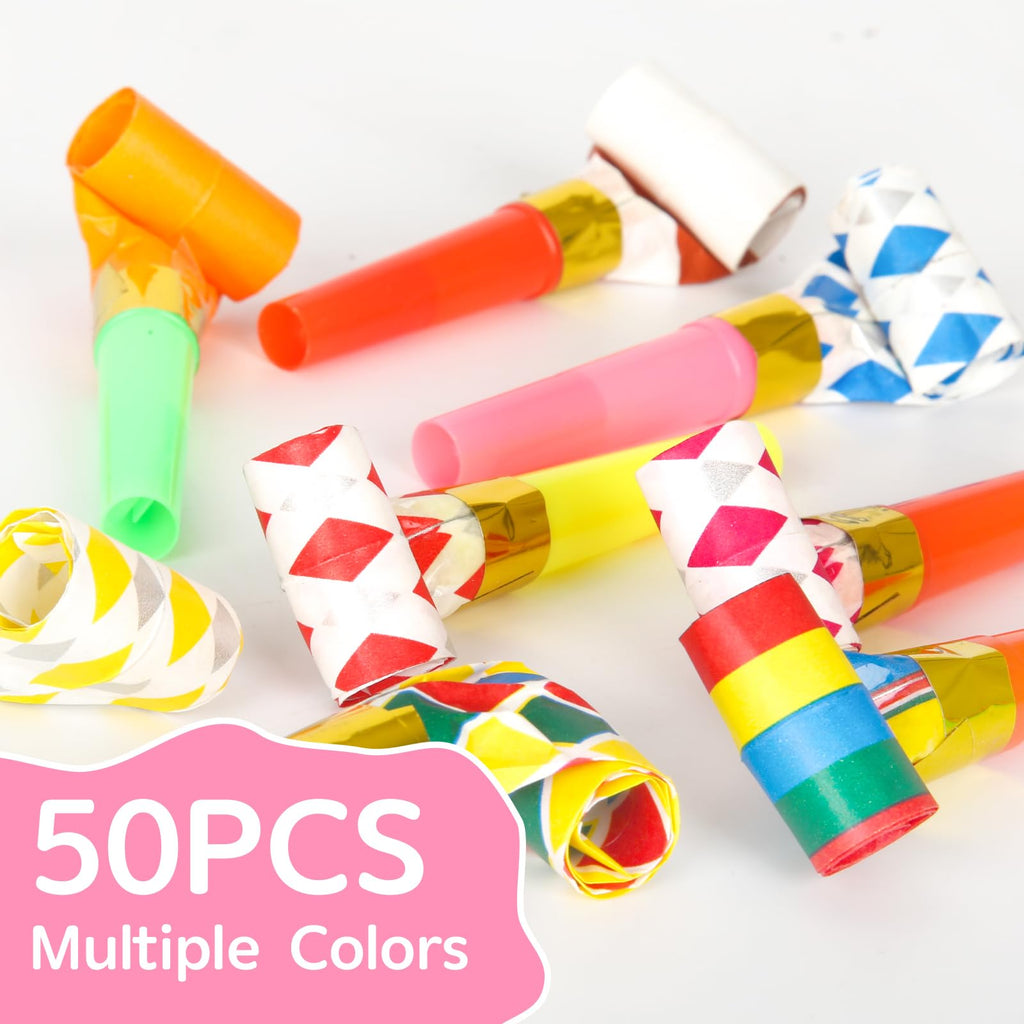 50-Piece Party Blowout Horn & Whistle Favor Set