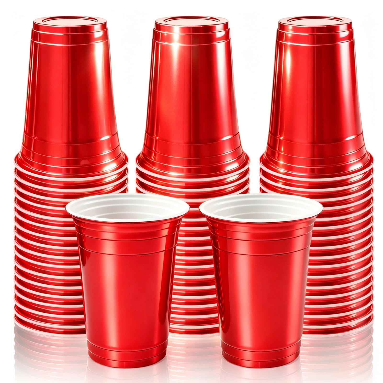 100-Pack 16 oz Assorted Metallic Disposable Party Cups