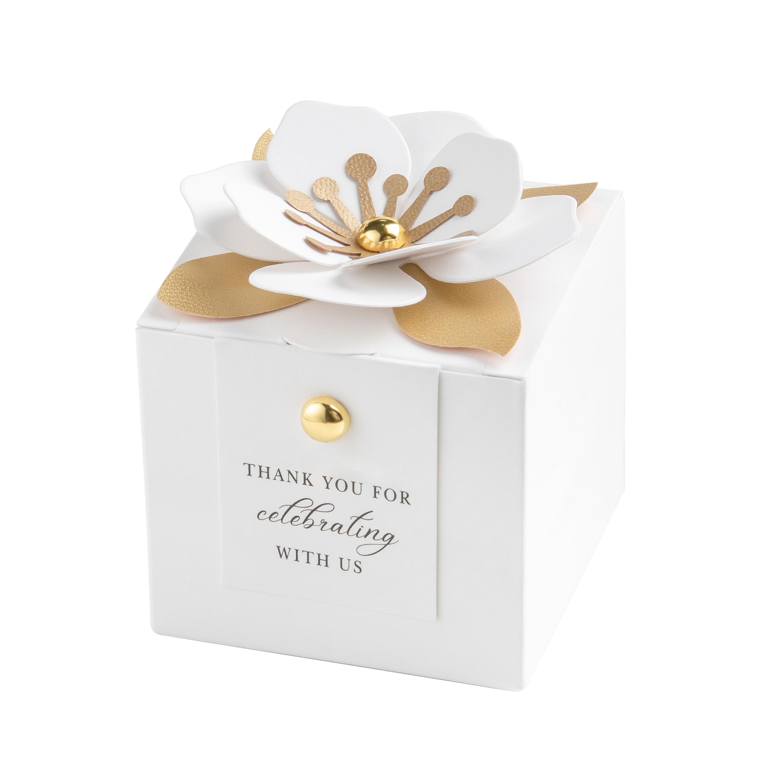 20-Piece Dusty Blue Floral Candy Favor Box Set