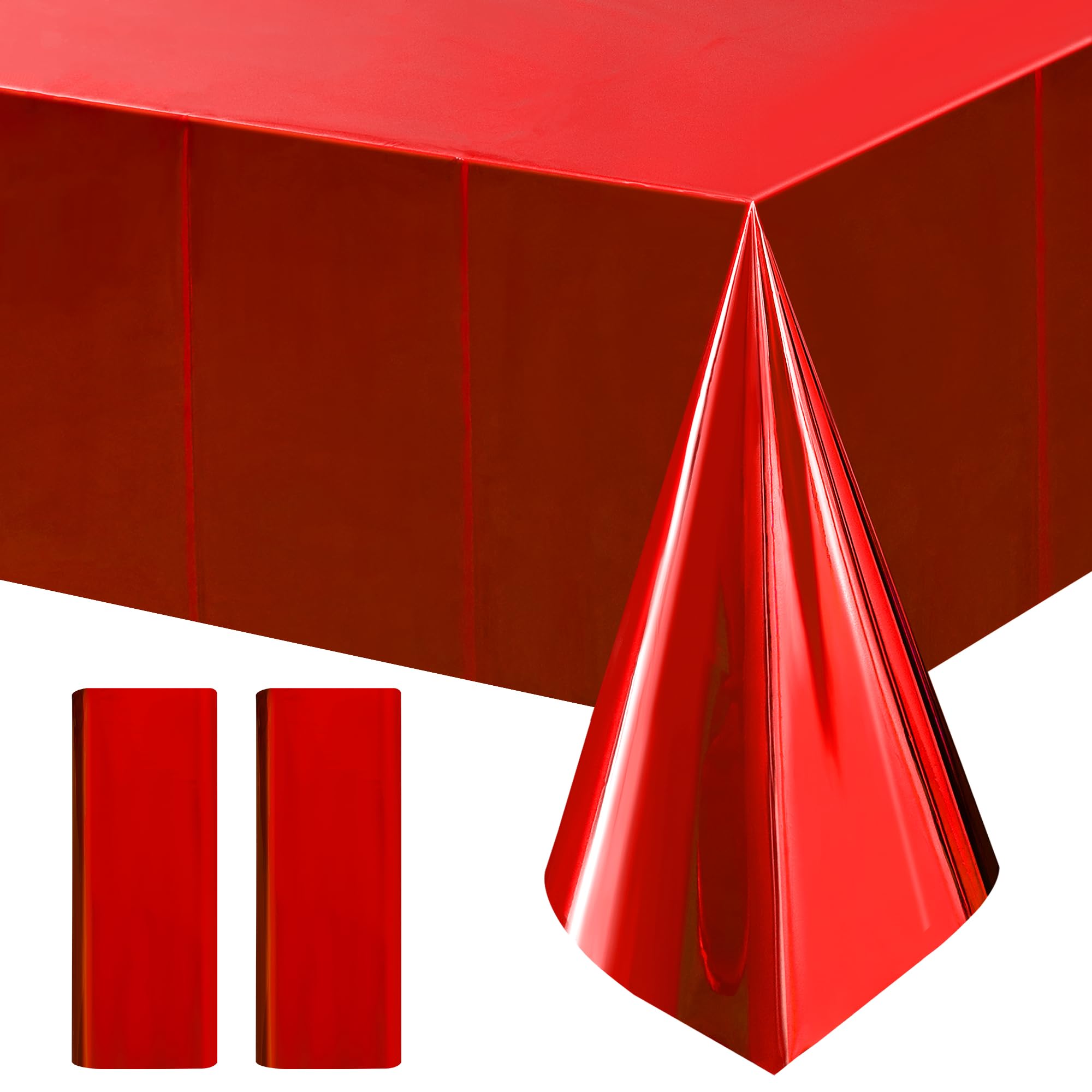 2-Piece Silver Foil Disposable Tablecloth Set for Parties