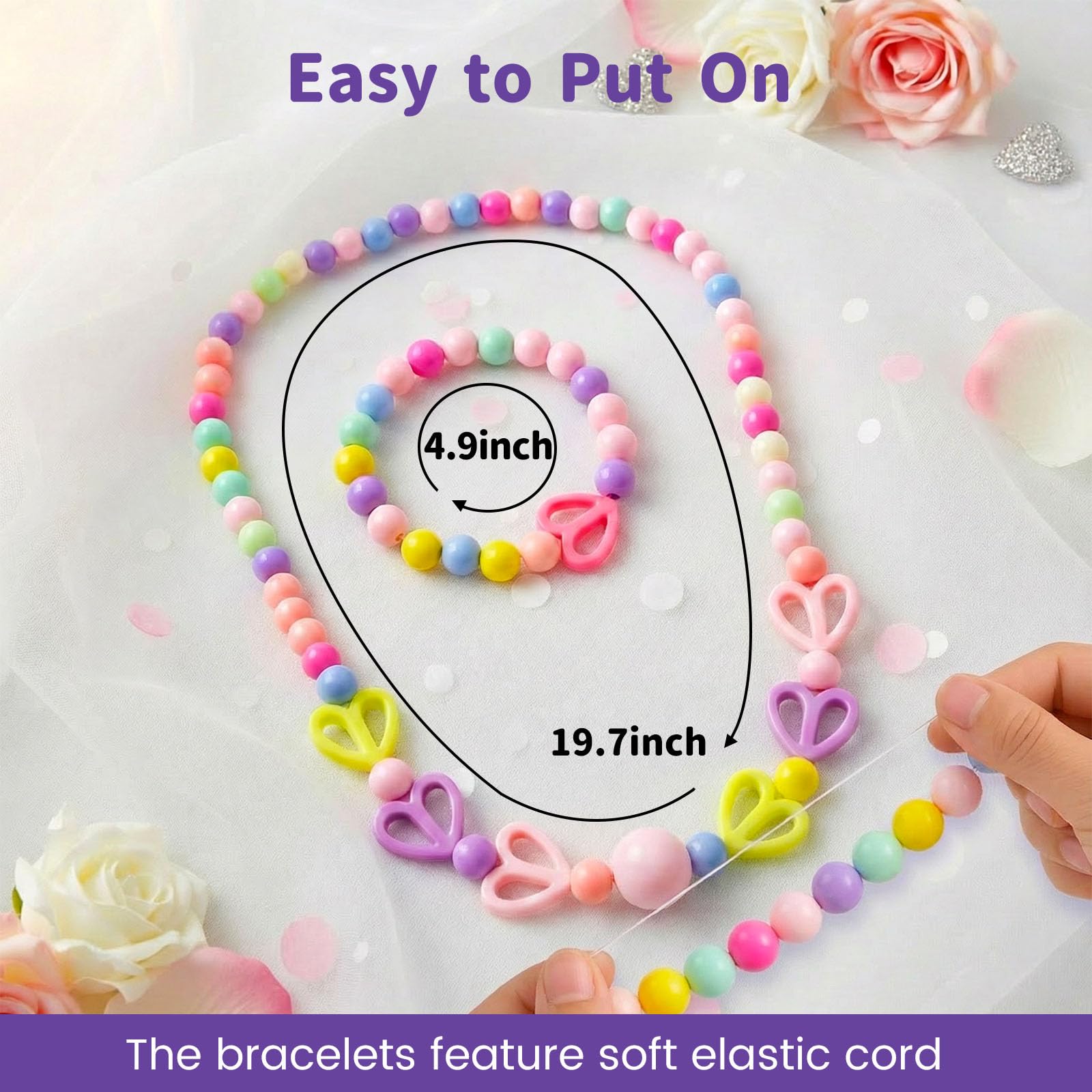6-Piece Colorful Bead Necklace & Bracelet Jewelry Set