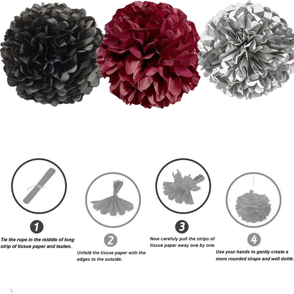 We Moment Hanging Tissue Paper Pom Poms for Party Ceiling Wall Tissue Flowers Decorations