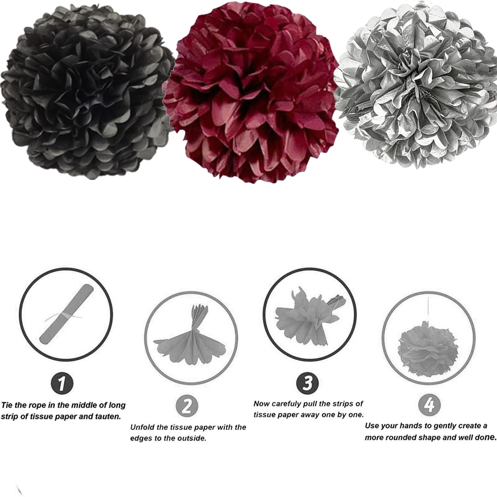 We Moment Hanging Tissue Paper Pom Poms for Party Ceiling Wall Tissue Flowers Decorations