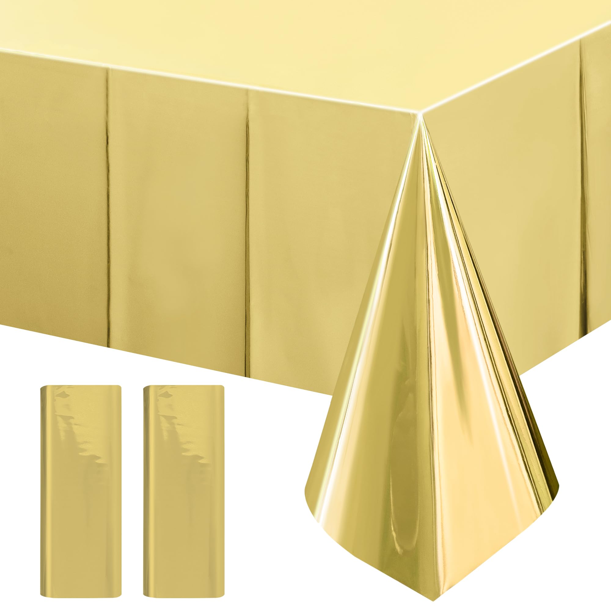 2-Piece Silver Foil Disposable Tablecloth Set for Parties