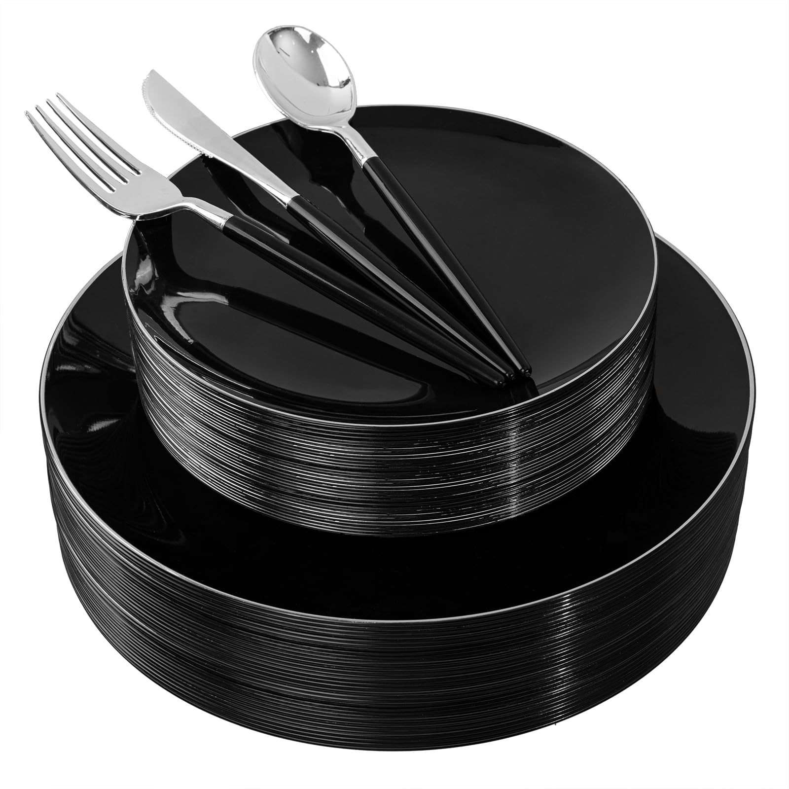 150-Piece Disposable Plastic Plate Set for Parties