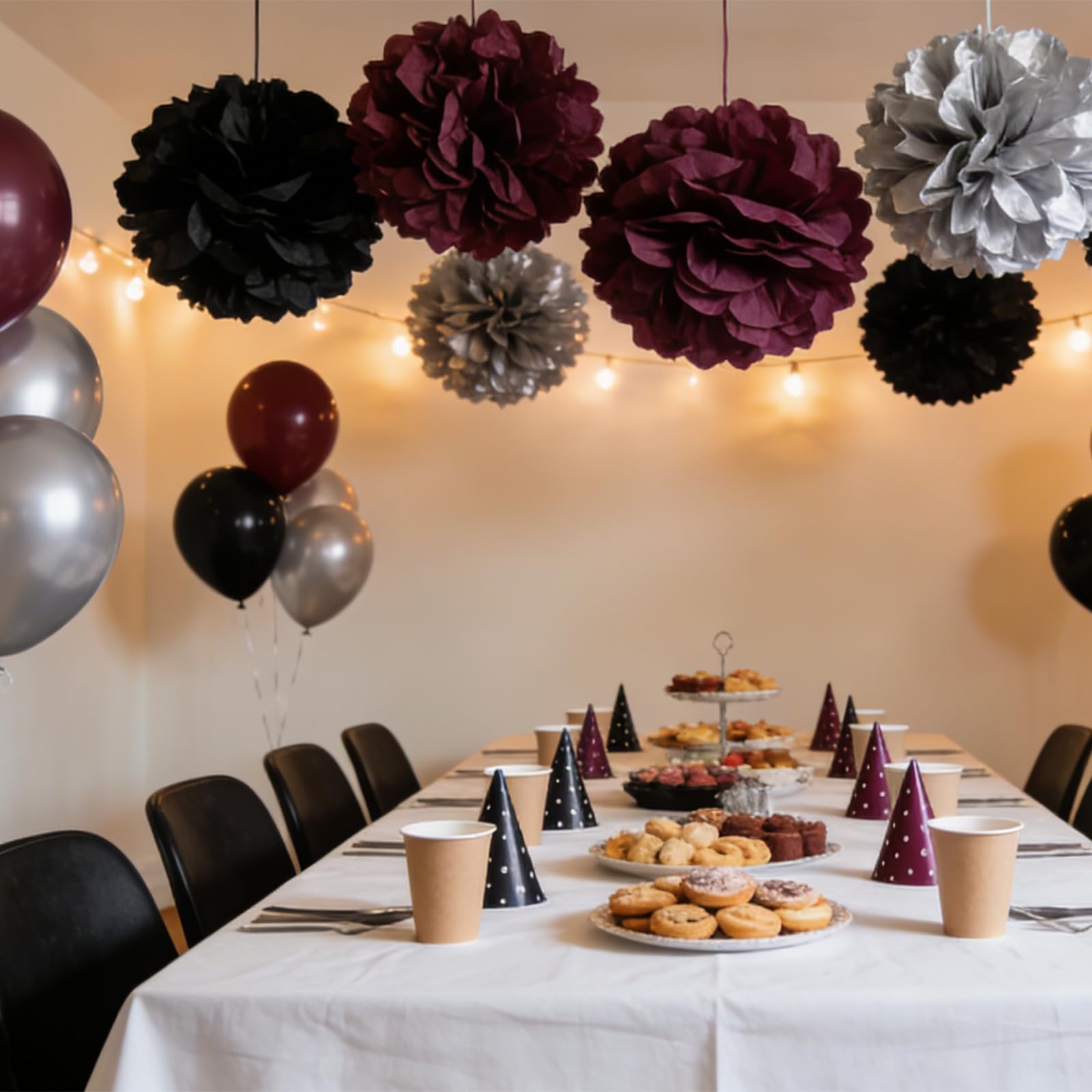 We Moment Hanging Tissue Paper Pom Poms for Party Ceiling Wall Tissue Flowers Decorations